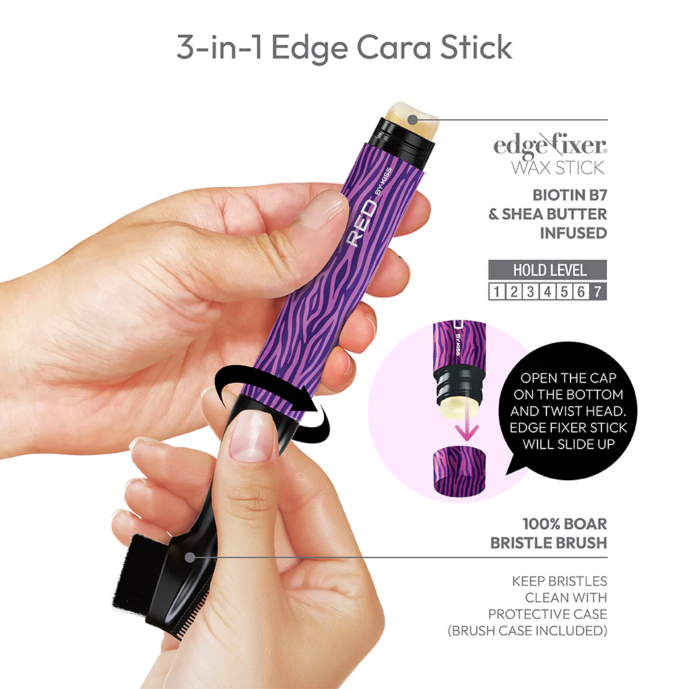 RED by KISS Edge Cara with Edge Fixer Wax 3-in-1 Smart Edge Styler - Image 8