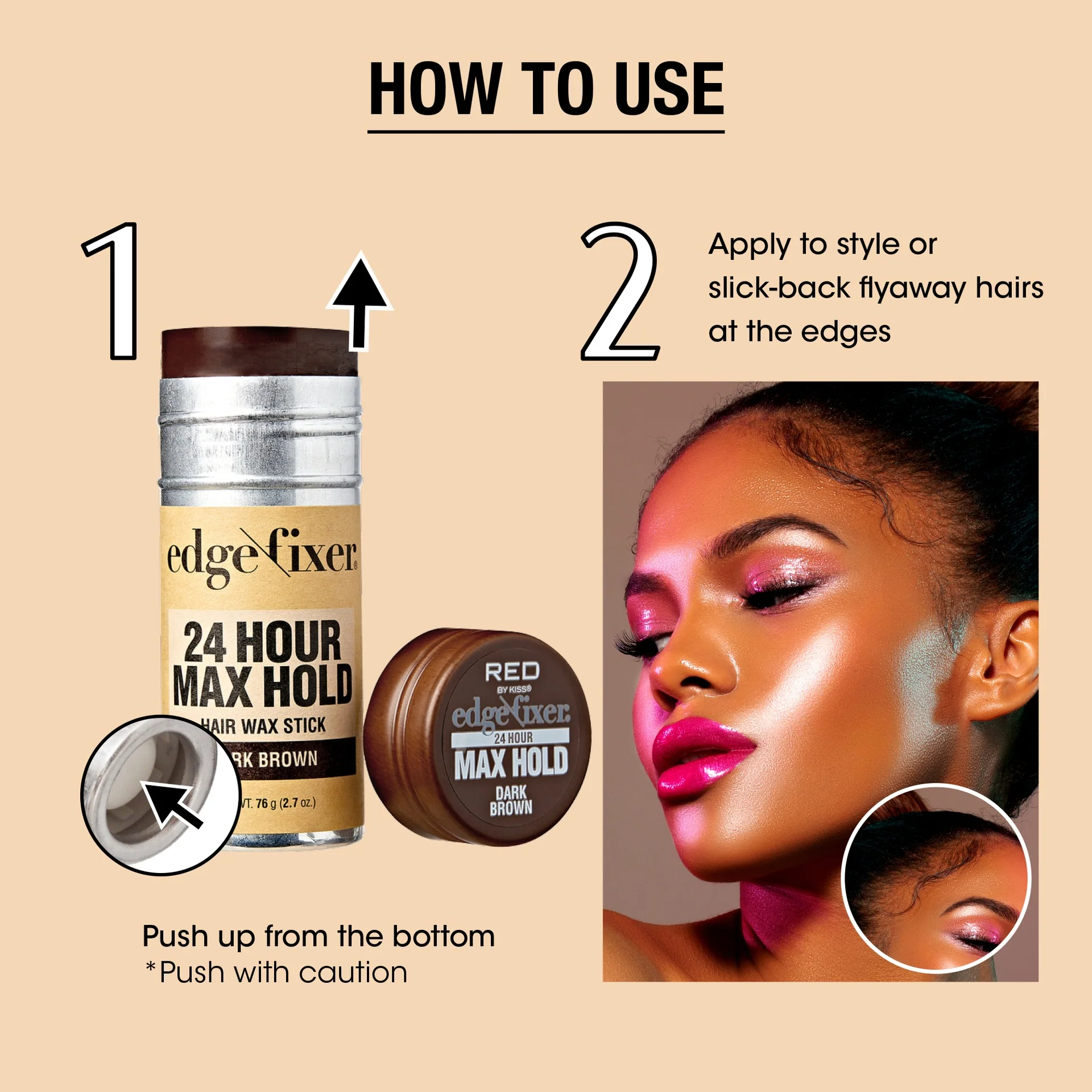 RED by KISS Edge Fixer Hair Wax Stick Color - Image 17