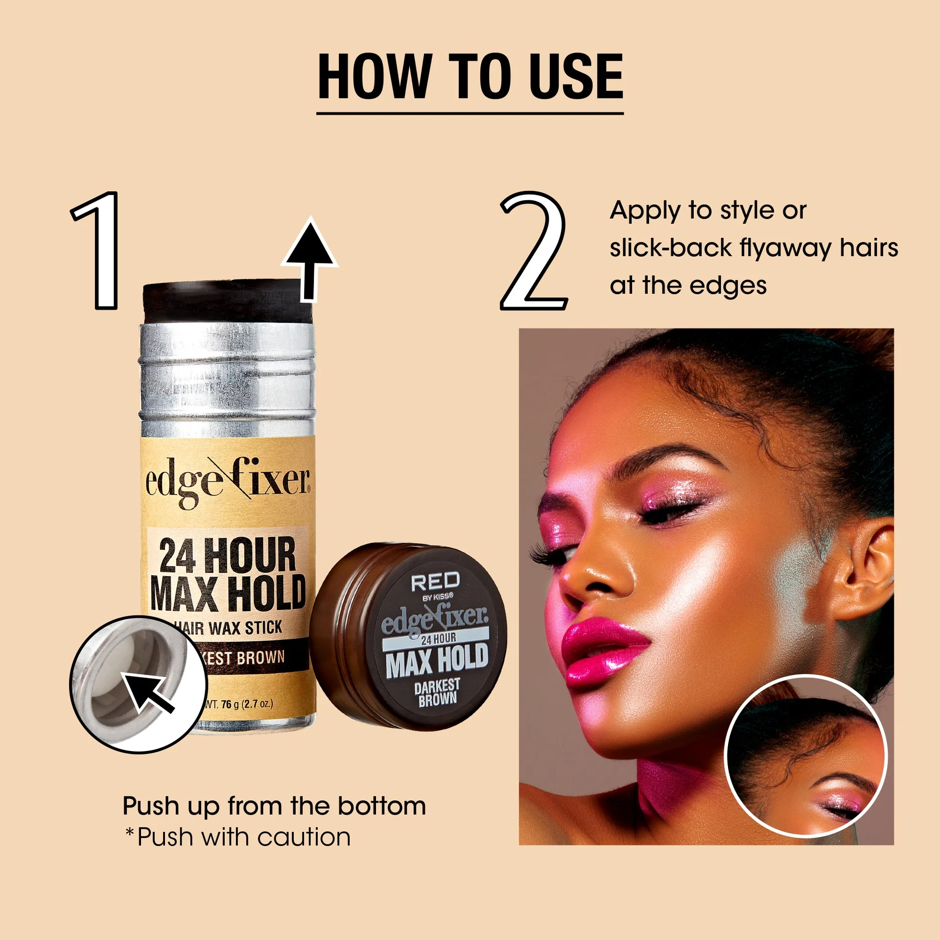 RED by KISS Edge Fixer Hair Wax Stick Color - Image 18