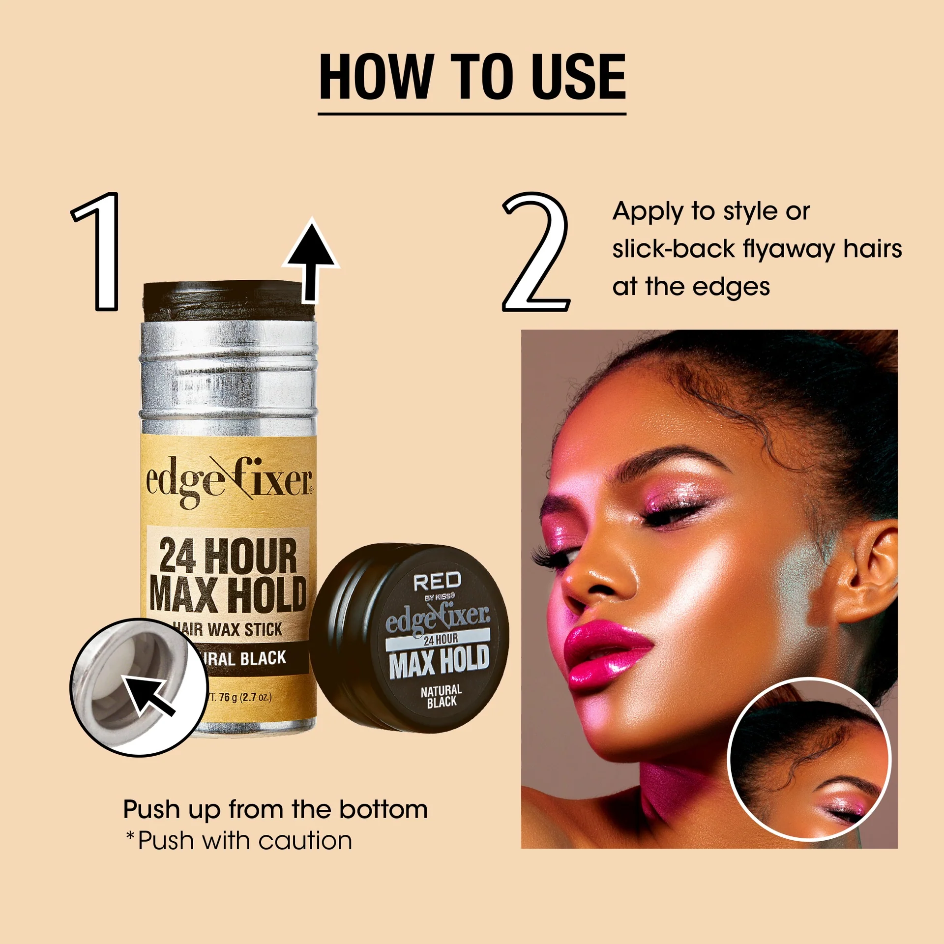 RED by KISS Edge Fixer Hair Wax Stick Color - Image 19