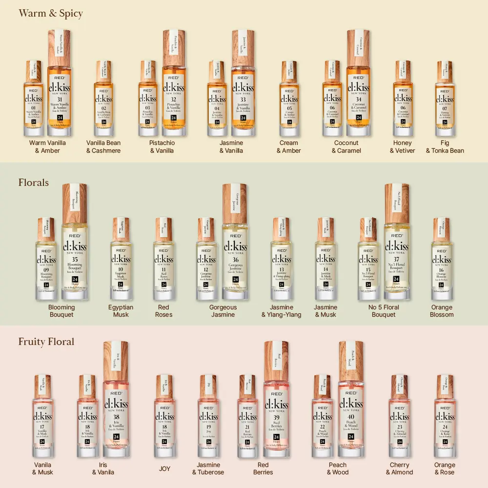 RED by KISS El Kiss Perfume Rollerball and Hair & Body Mist - Fruity Floral Fragrances - Image 65