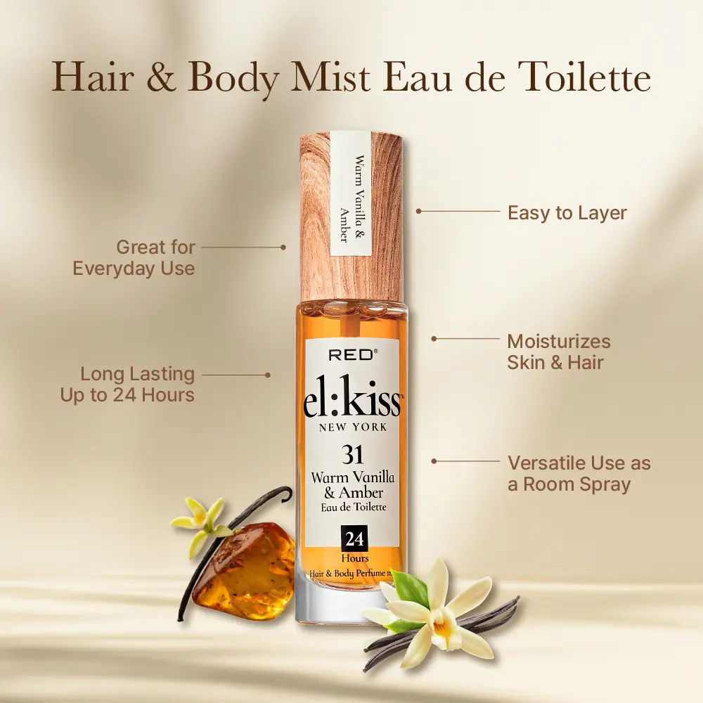 RED by KISS El Kiss Perfume Rollerball and Hair & Body Mist - Warm & Spicy Fragrances - Image 82