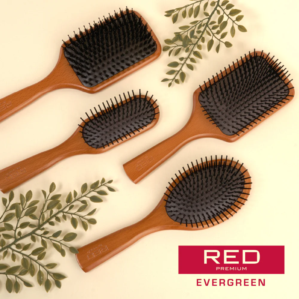 RED by KISS Evergreen Wooden Oval Paddle Hair Brush - Image 6