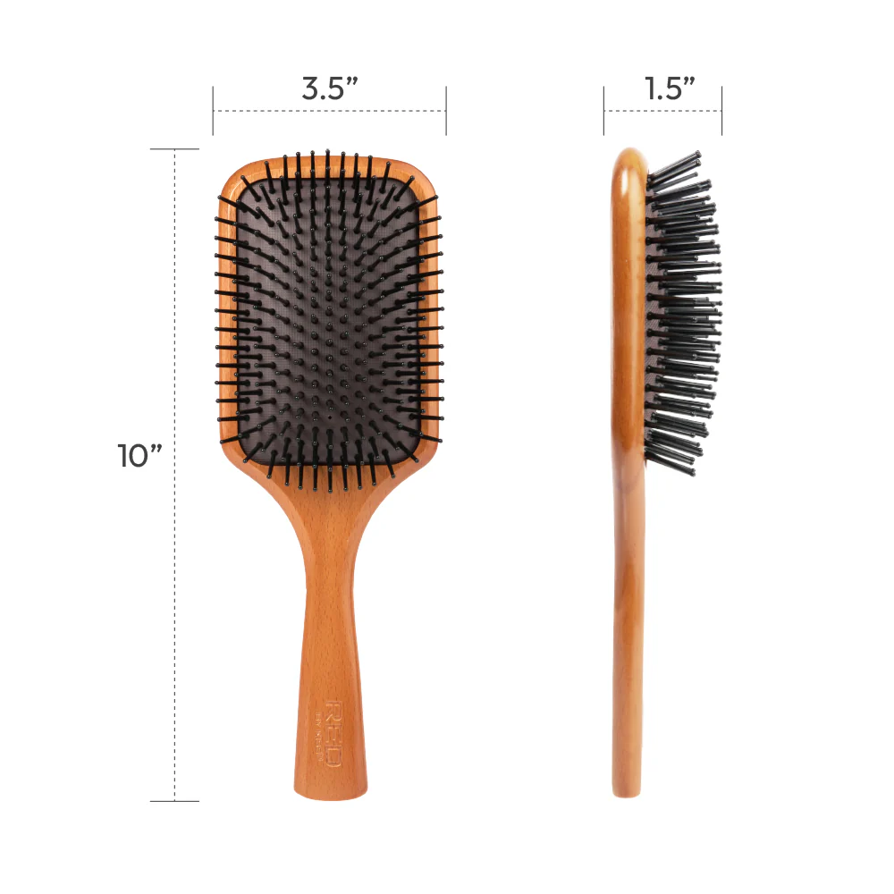 RED by KISS Evergreen Wooden Square Paddle Hair Brush - Image 4