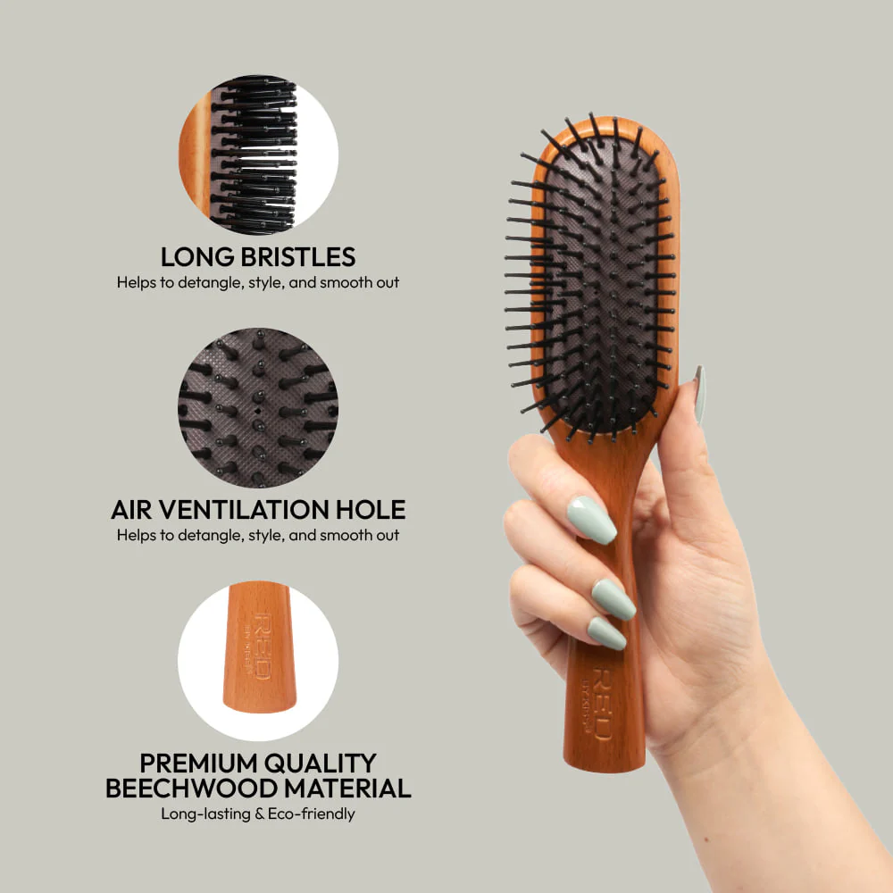 RED by KISS Evergreen Wooden Styling Mini Hair Brush - Image 2