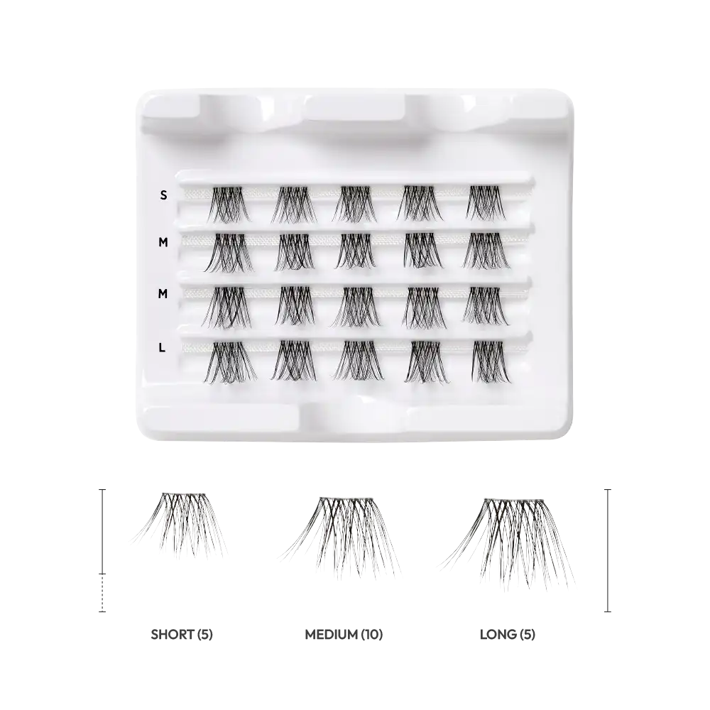 VLuxe By i•ENVY Extended Faux Mink Clear Band Cluster Lashes - Image 15