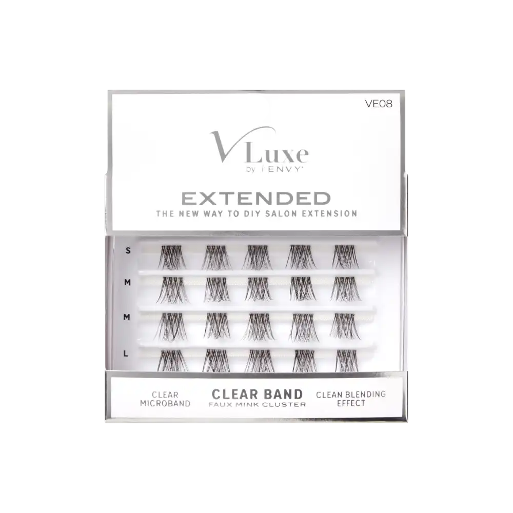 VLuxe By i•ENVY Extended Faux Mink Clear Band Cluster Lashes - Image 24