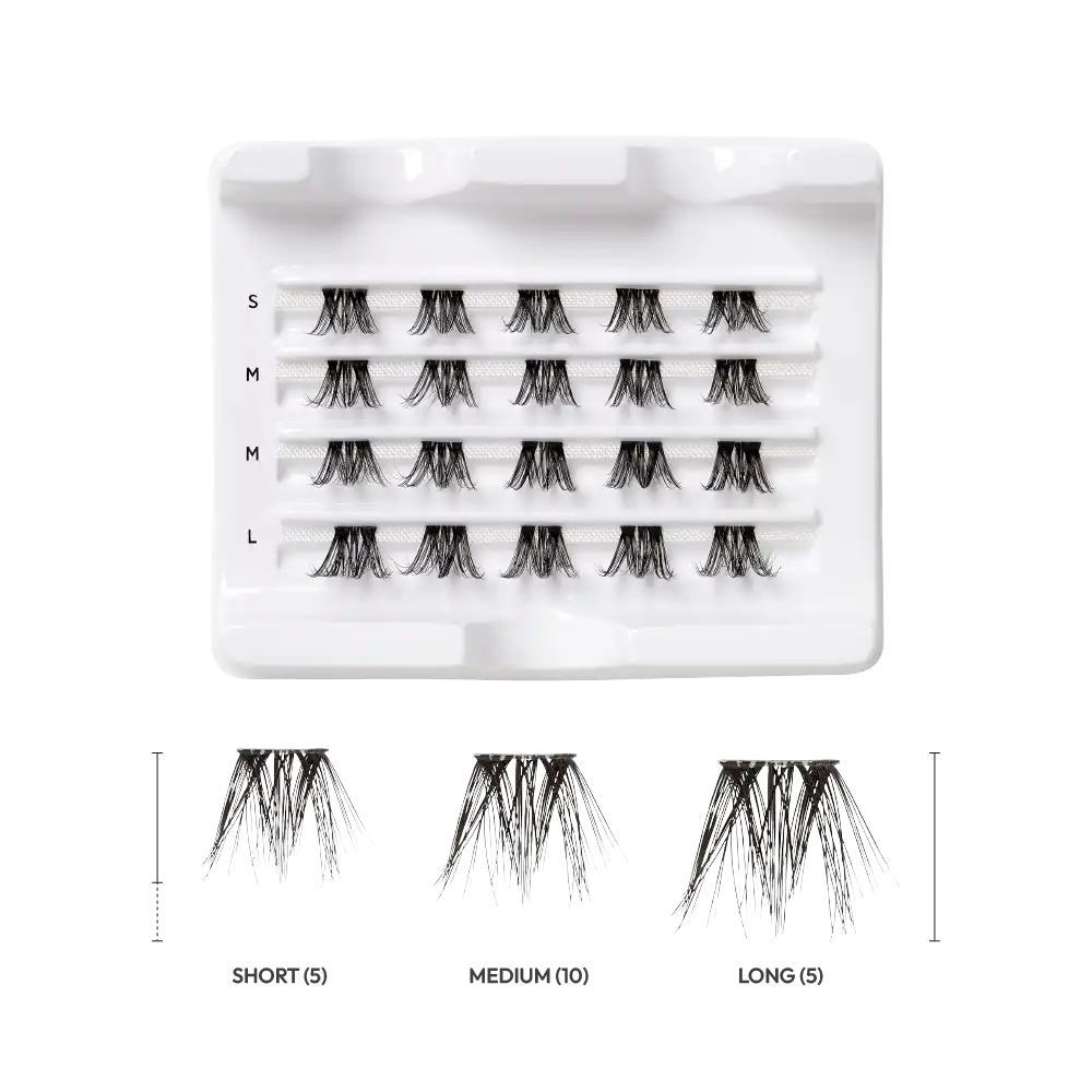 VLuxe By i•ENVY Extended Faux Mink Clear Band Cluster Lashes - Image 3