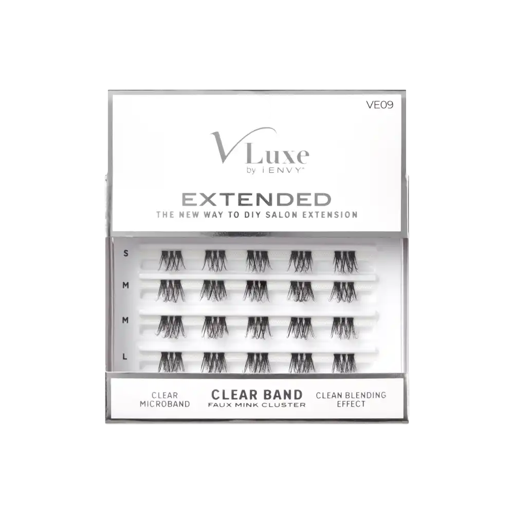 VLuxe By i•ENVY Extended Faux Mink Clear Band Cluster Lashes - Image 36