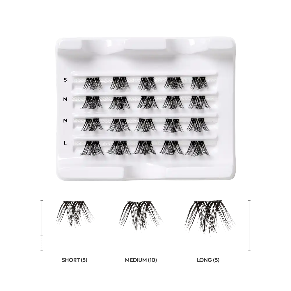 VLuxe By i•ENVY Extended Faux Mink Clear Band Cluster Lashes - Image 39