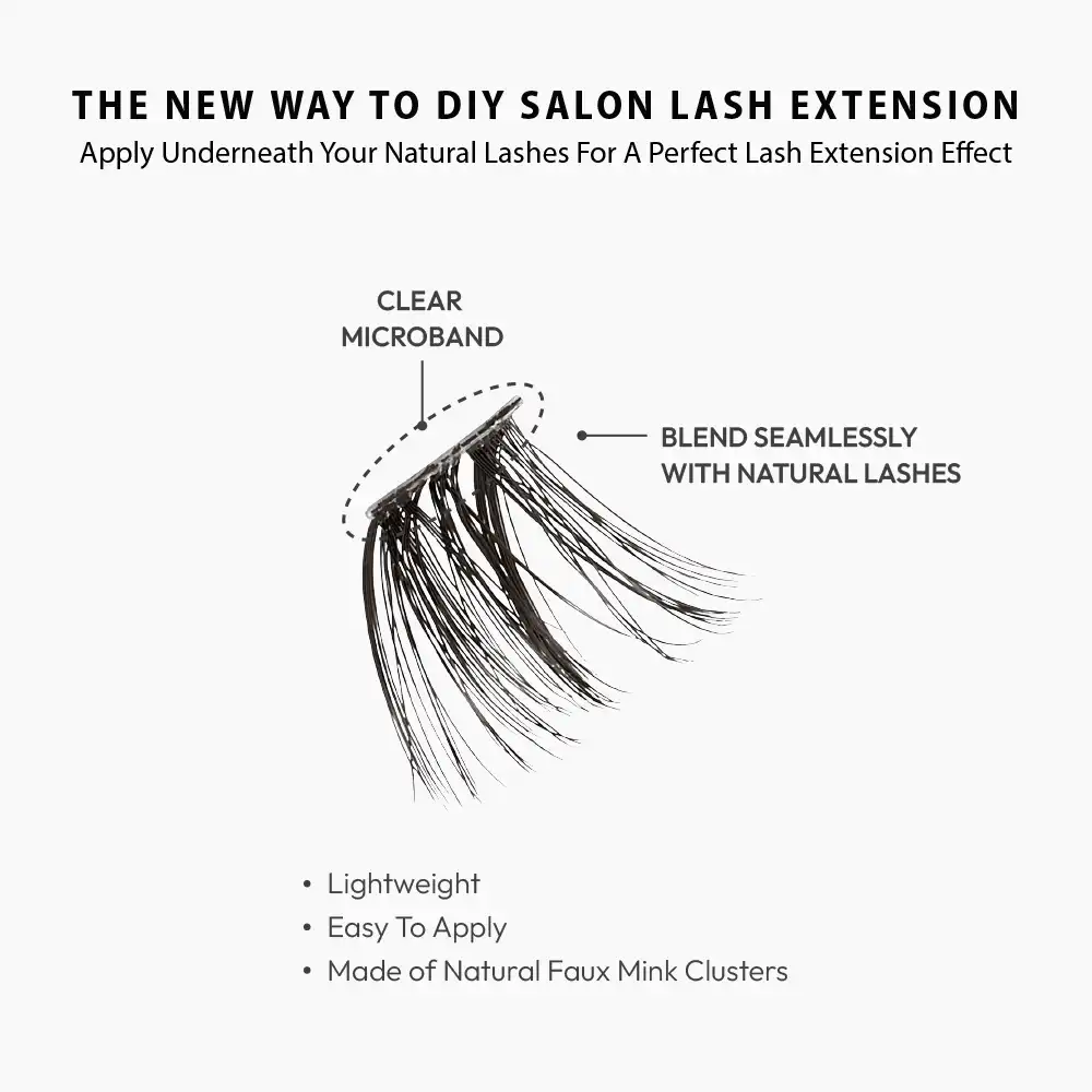 VLuxe By i•ENVY Extended Faux Mink Clear Band Cluster Lashes - Image 4