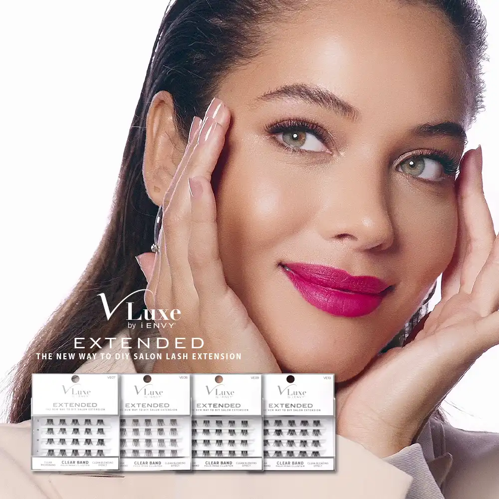 VLuxe By i•ENVY Extended Faux Mink Clear Band Cluster Lashes - Image 44