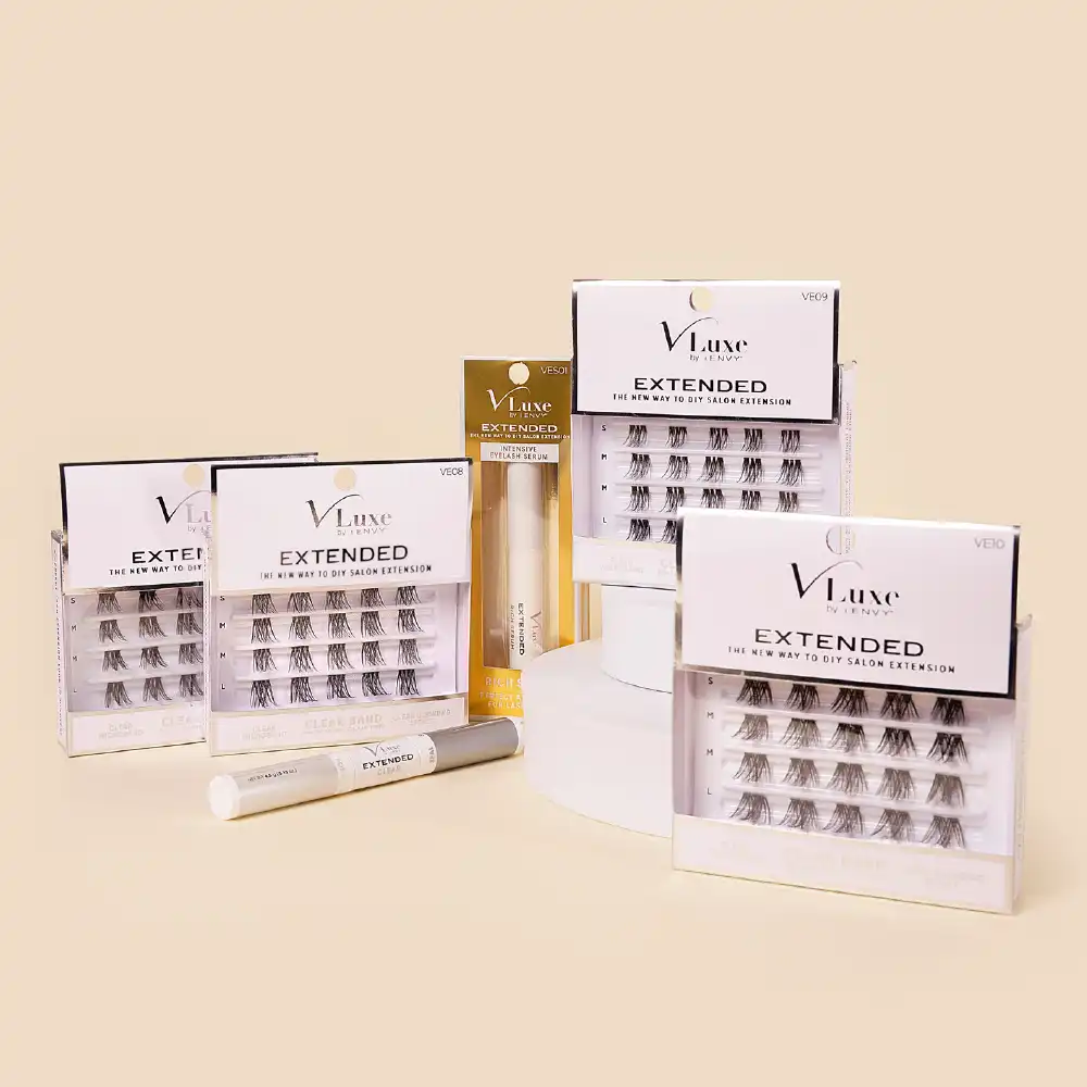 VLuxe By i•ENVY Extended Faux Mink Clear Band Cluster Lashes - Image 45