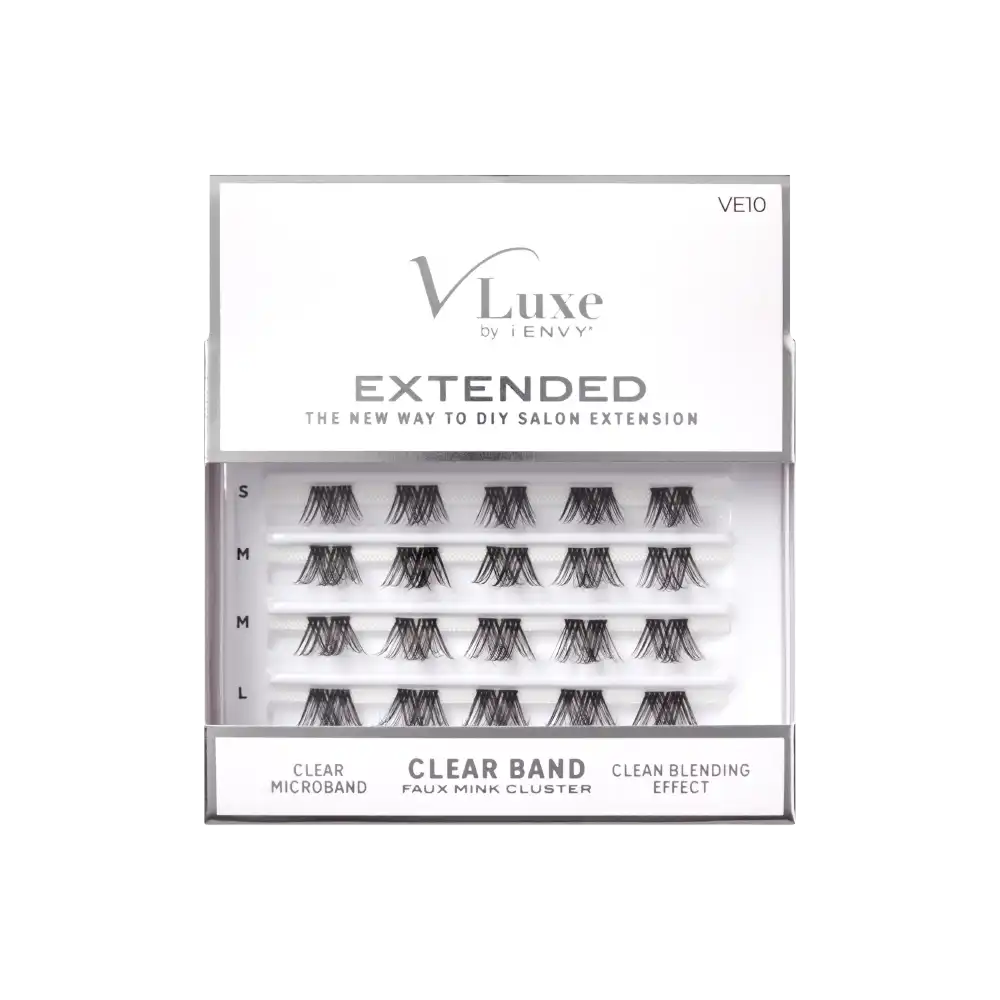 VLuxe By i•ENVY Extended Faux Mink Clear Band Cluster Lashes - Image 48