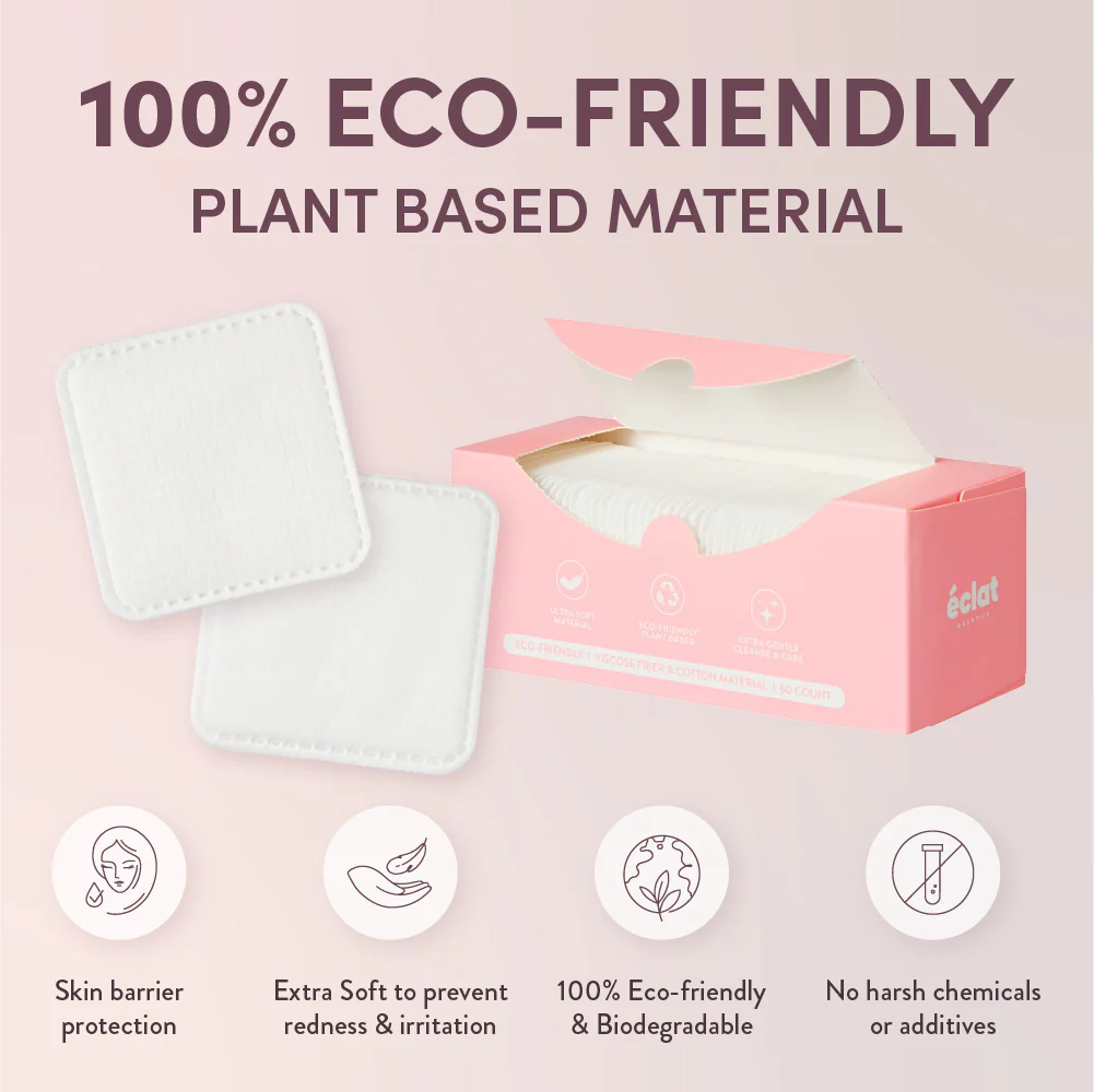 éclat Extra Large Cotton Squares – Dual-Sided, Soft & Durable Cotton Pads for Skincare & Cleansing - Image 4