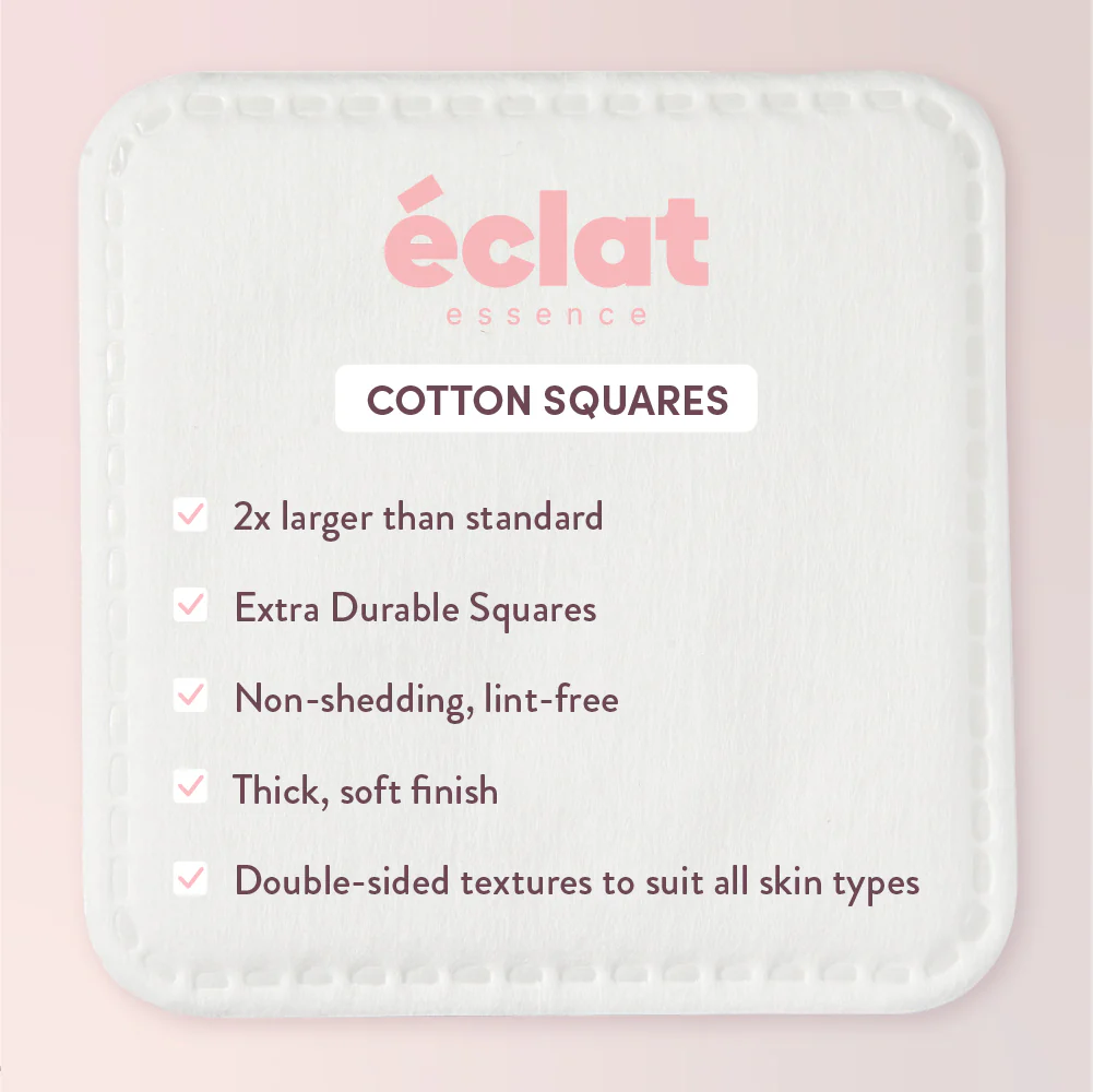 éclat Extra Large Cotton Squares – Dual-Sided, Soft & Durable Cotton Pads for Skincare & Cleansing - Image 5