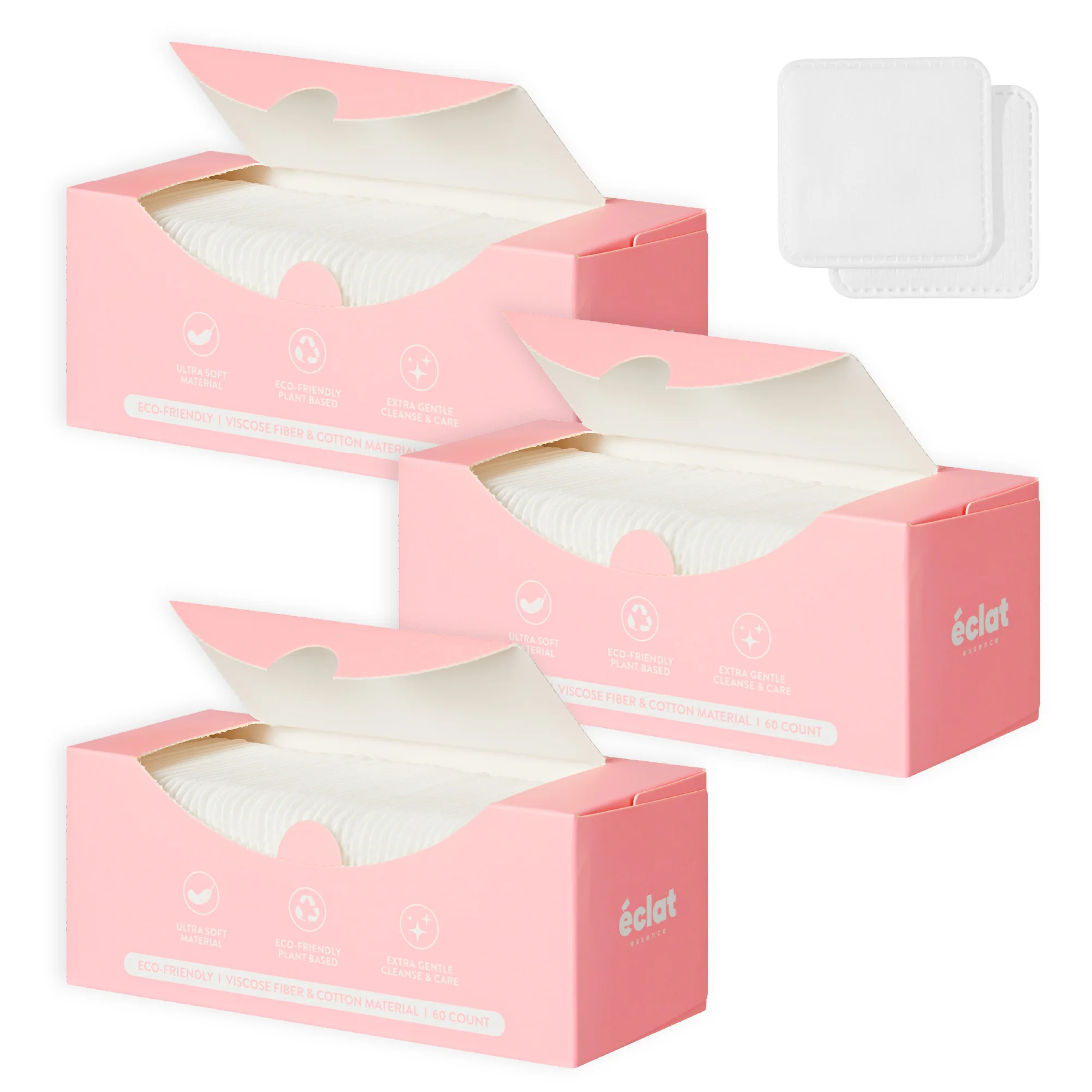 éclat Extra Large Cotton Squares – Dual-Sided, Soft & Durable Cotton Pads for Skincare & Cleansing - Image 8