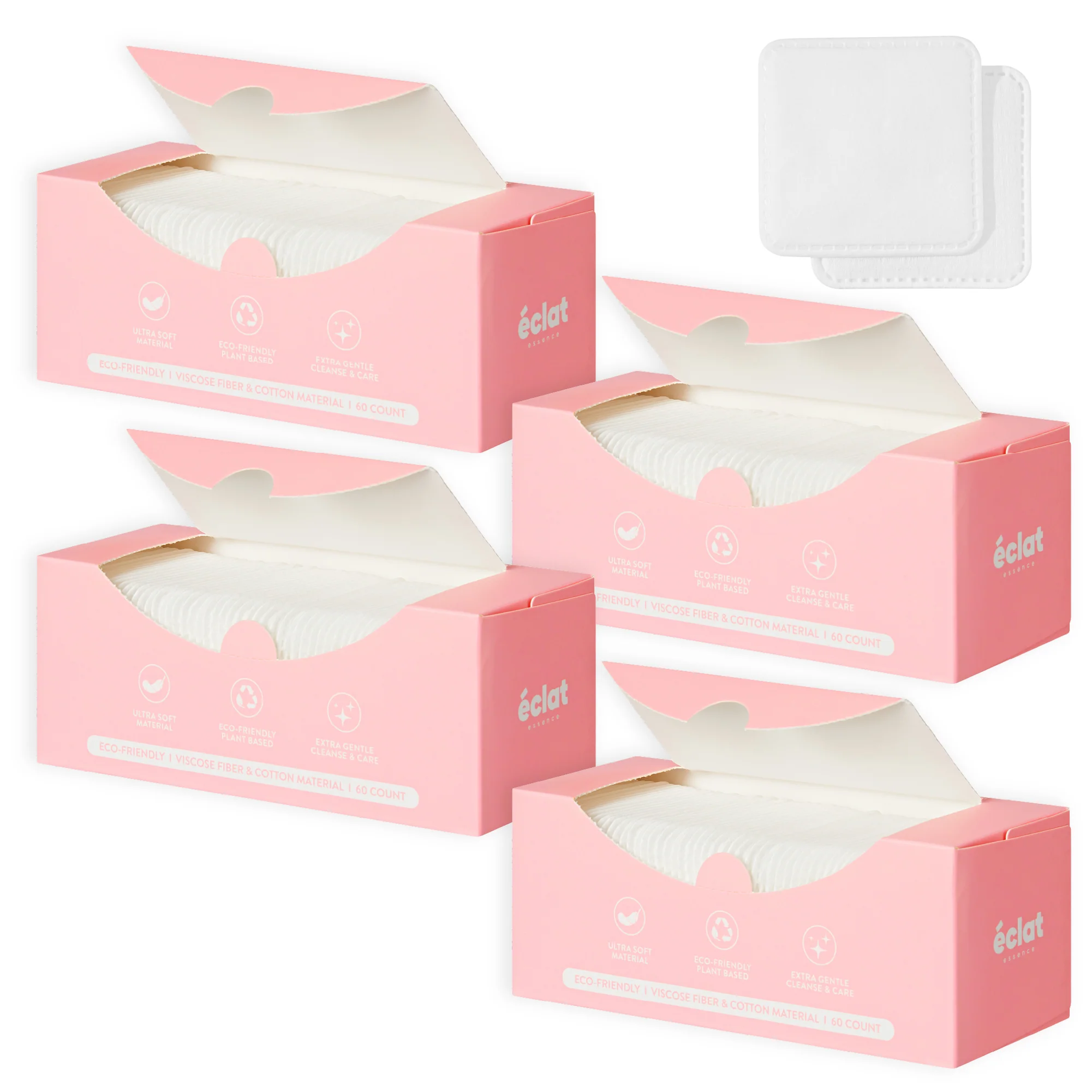 éclat Extra Large Cotton Squares – Dual-Sided, Soft & Durable Cotton Pads for Skincare & Cleansing - Image 9