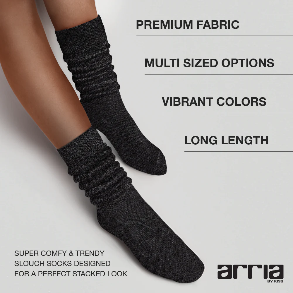 Arria Extra Long Soft Cotton Trendy Slouch Socks - Image 105
