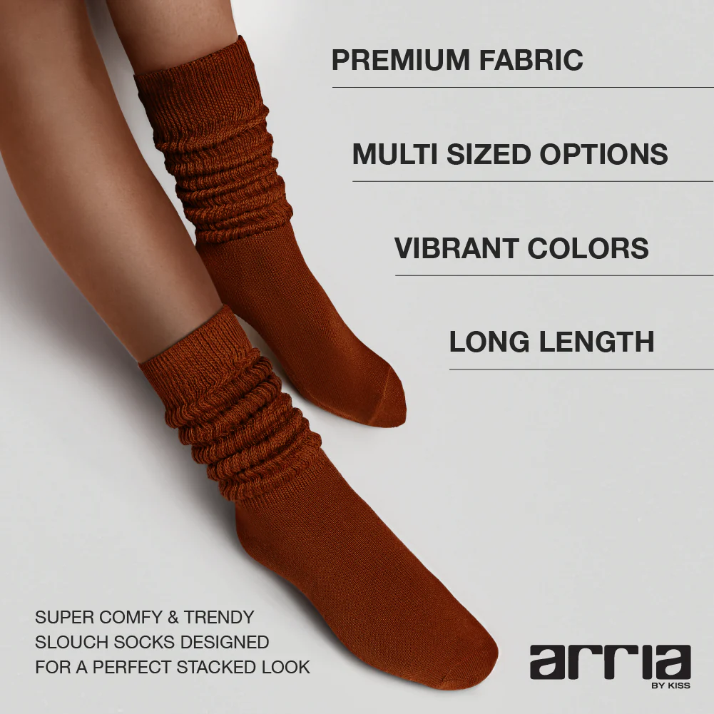 Arria Extra Long Soft Cotton Trendy Slouch Socks - Image 107