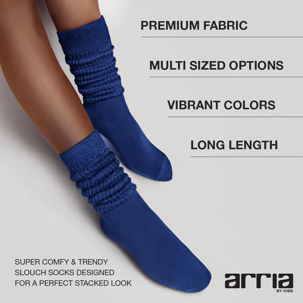 Arria Extra Long Soft Cotton Trendy Slouch Socks - Image 112