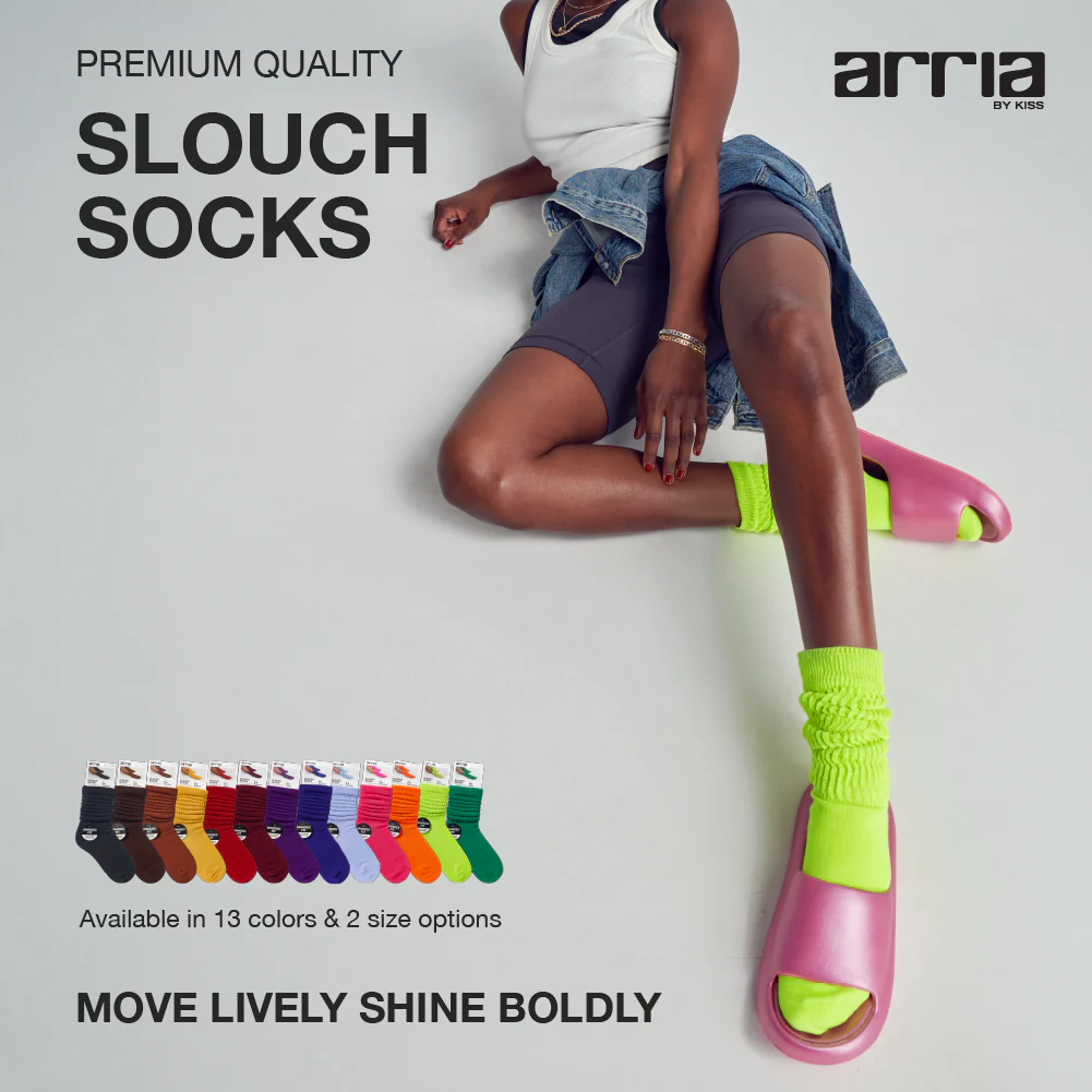 Arria Extra Long Soft Cotton Trendy Slouch Socks - Image 126