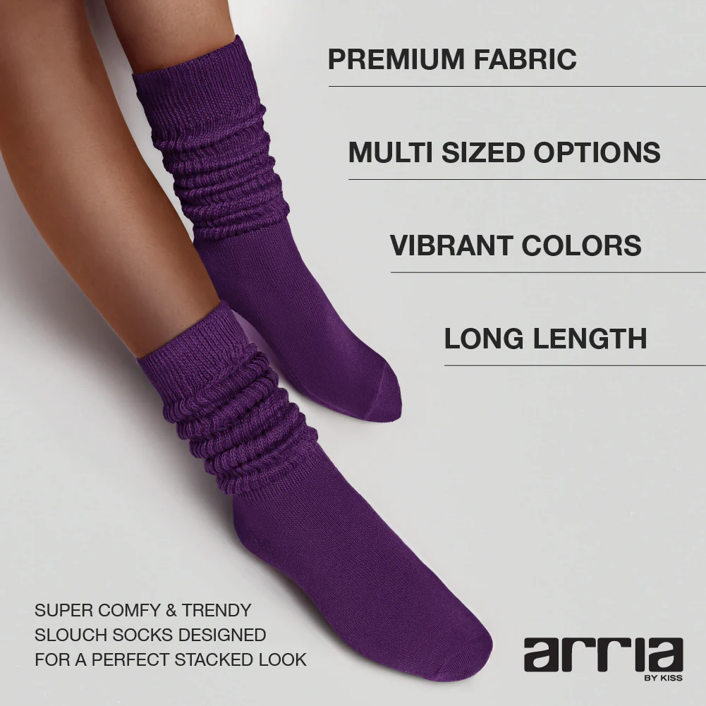 Arria Extra Long Soft Cotton Trendy Slouch Socks - Image 20