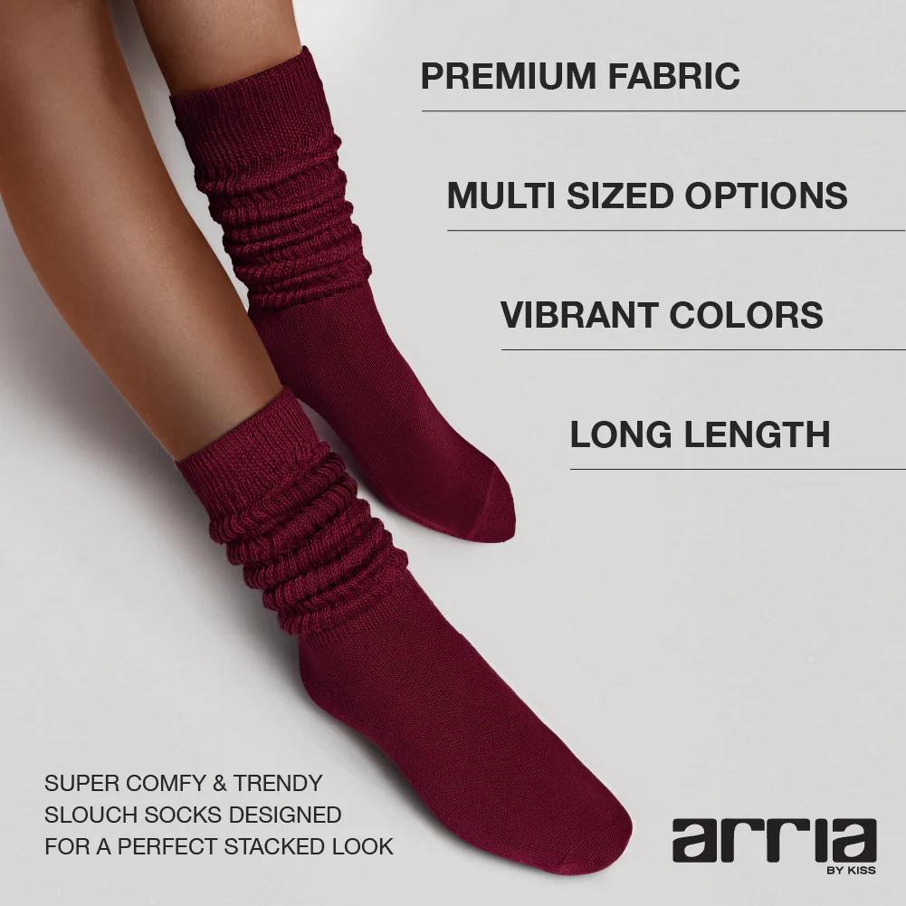 Arria Extra Long Soft Cotton Trendy Slouch Socks - Image 45