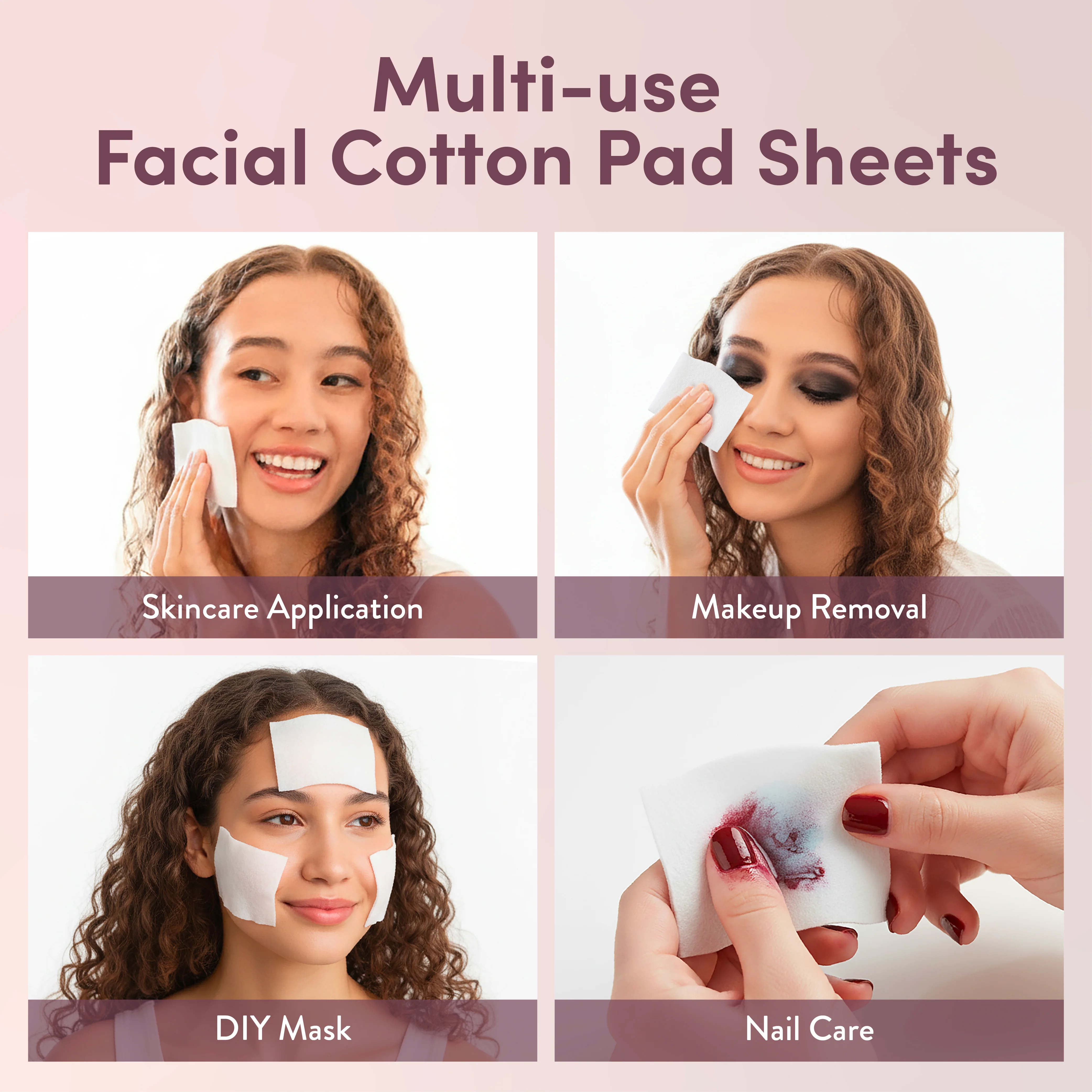 éclat Facial Cotton Pad Sheets – Ultra-Soft, Multi-Use, Unbleached & Biodegradable Cotton for Skincare - Image 5