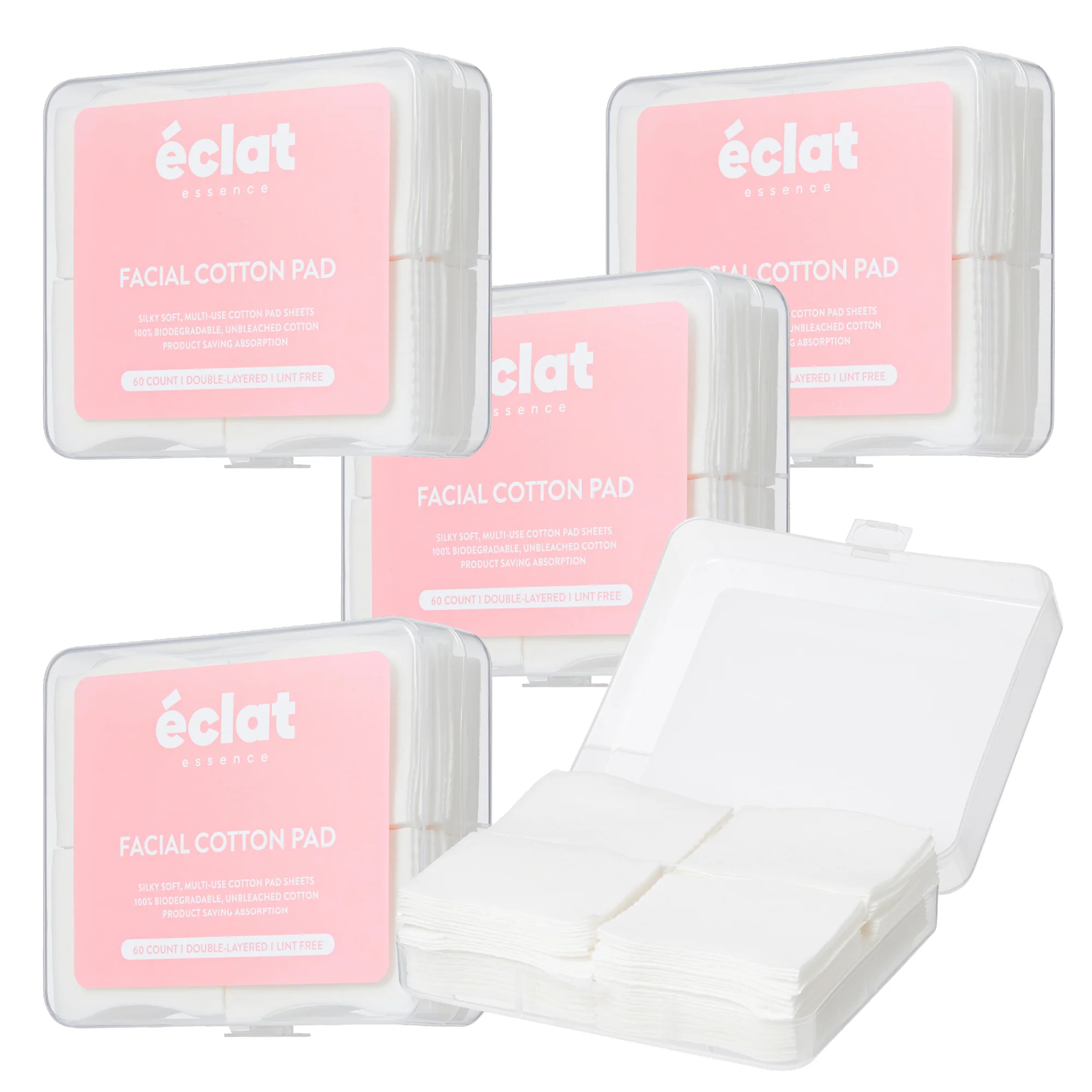 éclat Facial Cotton Pad Sheets – Ultra-Soft, Multi-Use, Unbleached & Biodegradable Cotton for Skincare - Image 9