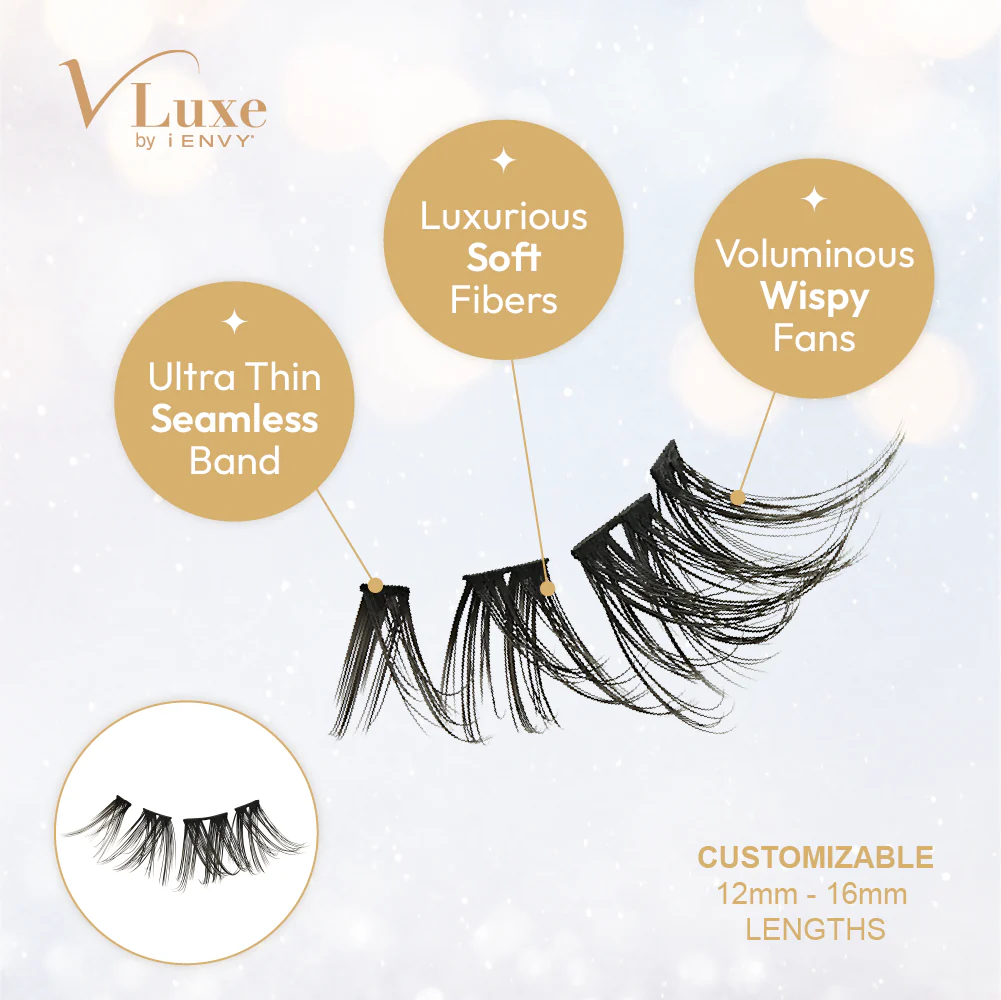 VLuxe By i•ENVY Faux Mink Lash Cluster Mini Extended - Refill for Mini Lash Palette - Image 12