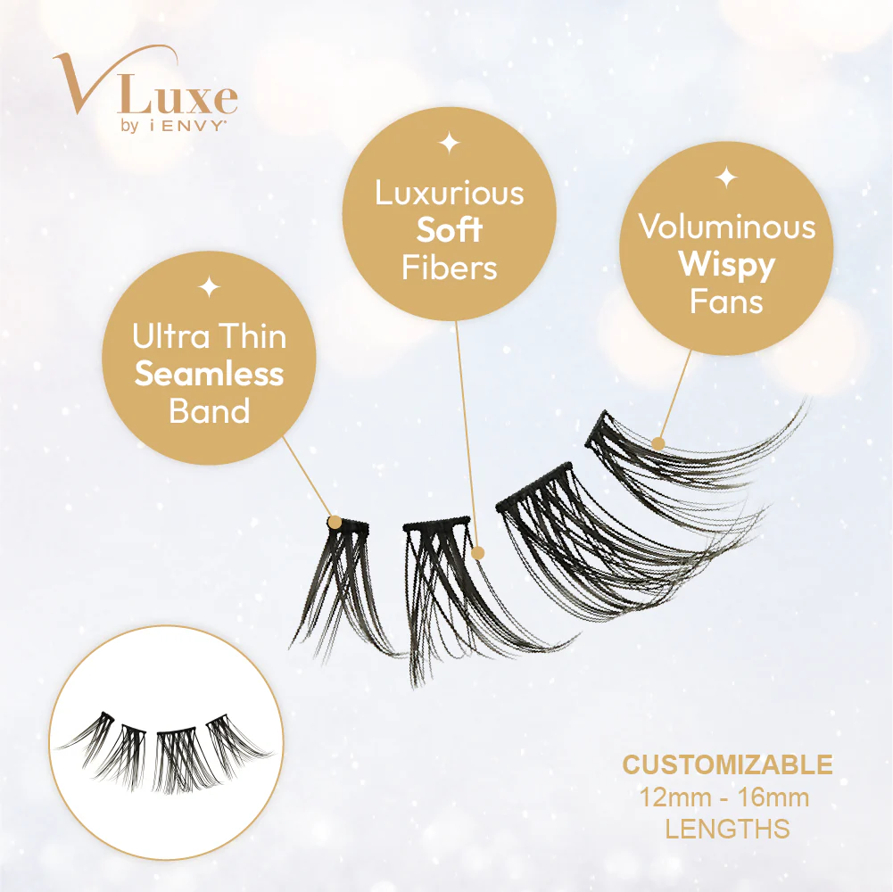 VLuxe By i•ENVY Faux Mink Lash Cluster Mini Extended - Refill for Mini Lash Palette - Image 21