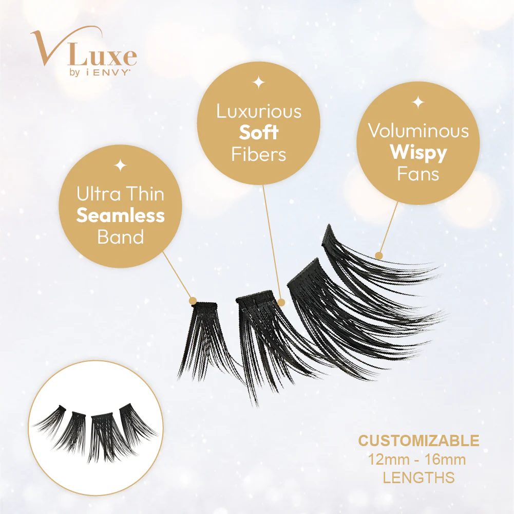 VLuxe By i•ENVY Faux Mink Lash Cluster Mini Extended - Refill for Mini Lash Palette - Image 3