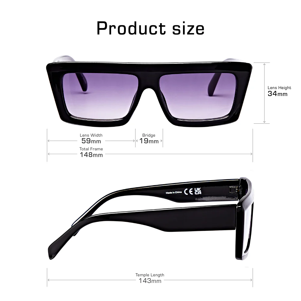 Mad Shade Flat Top Black Sunglasses #17 - Image 5