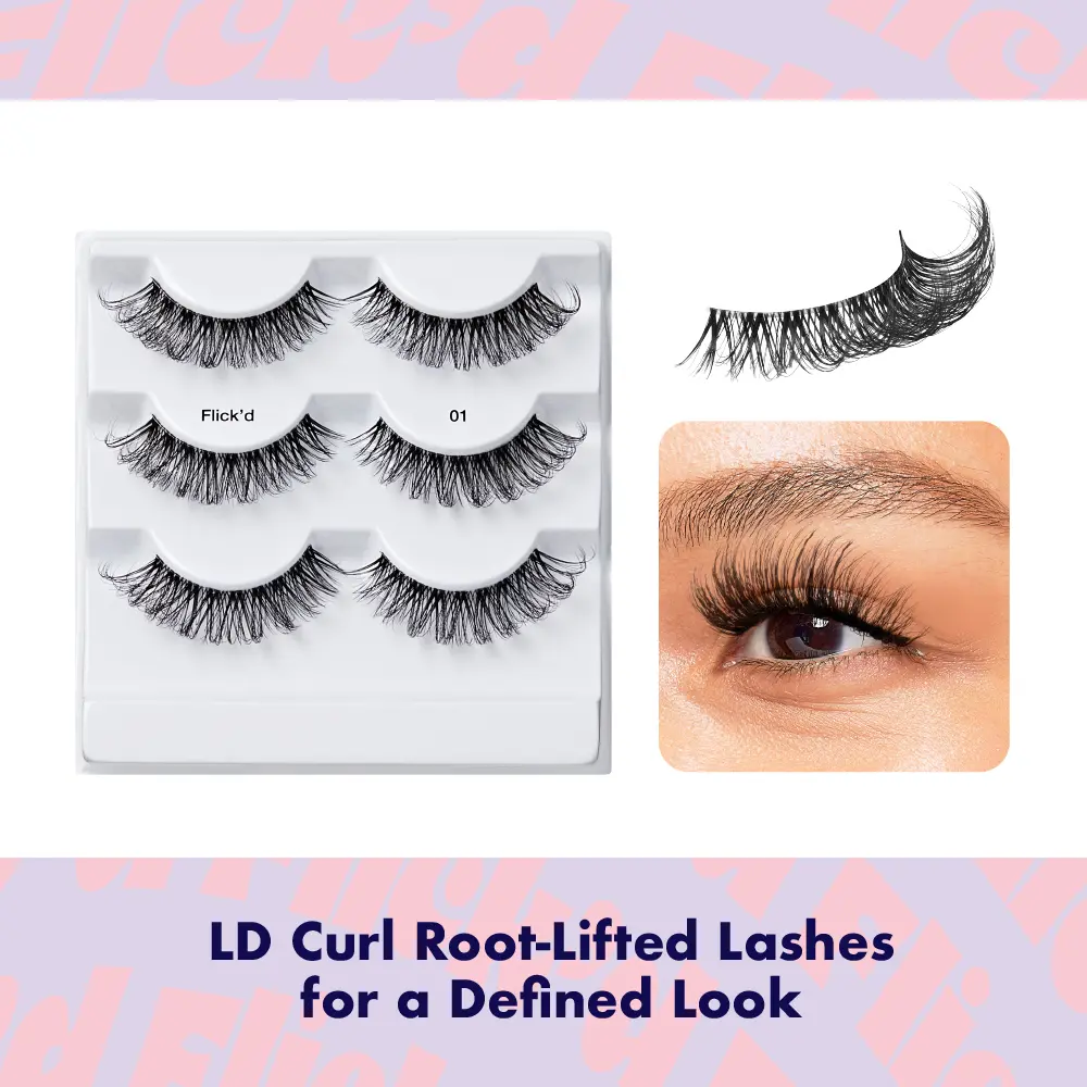 I-ENVY Flick’d LD & DD Curl Strip Lashes – 3 Pairs Fluffy Wispy Multi Pack - Image 5