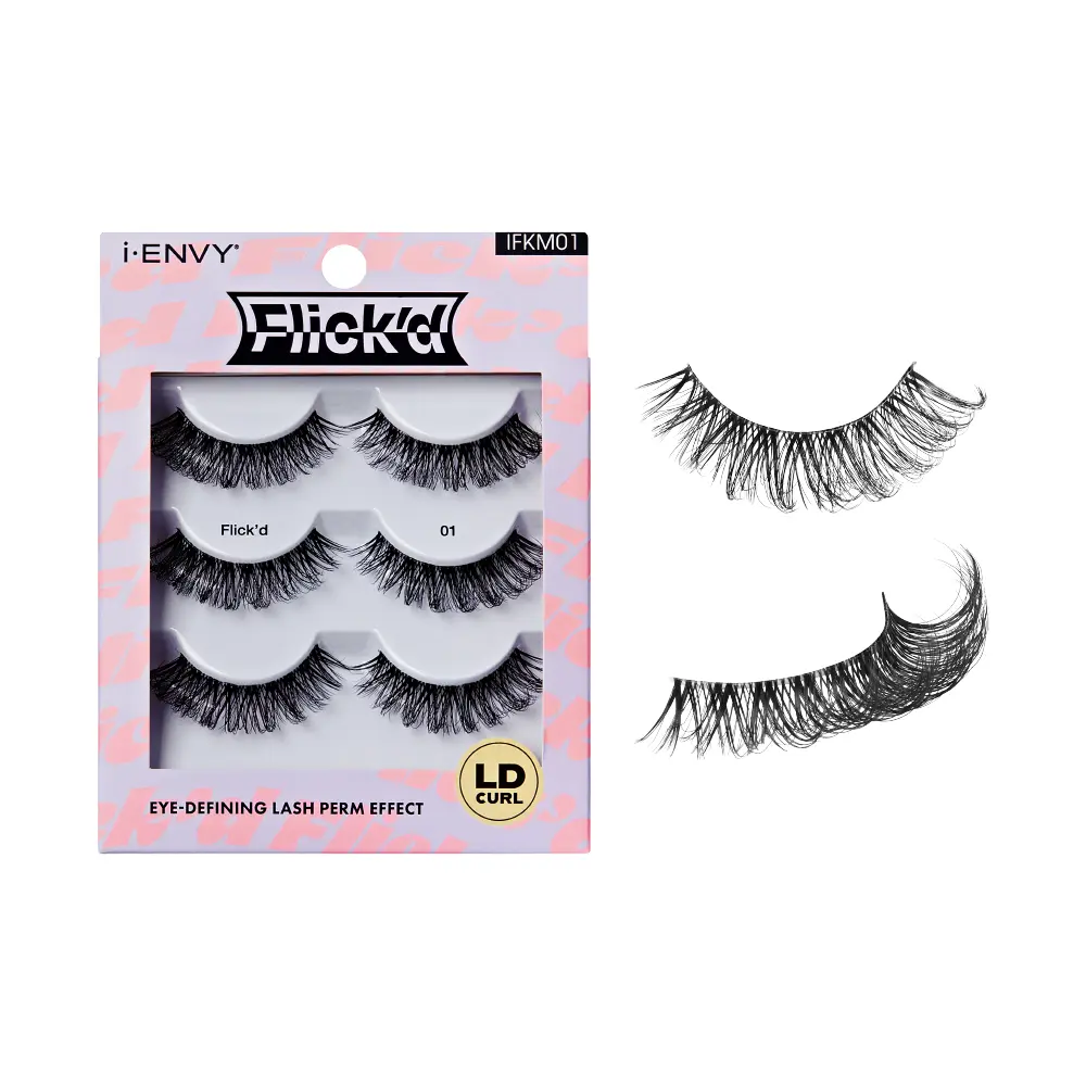 I-ENVY Flick’d LD & DD Curl Strip Lashes – 3 Pairs Fluffy Wispy Multi Pack - Image 6
