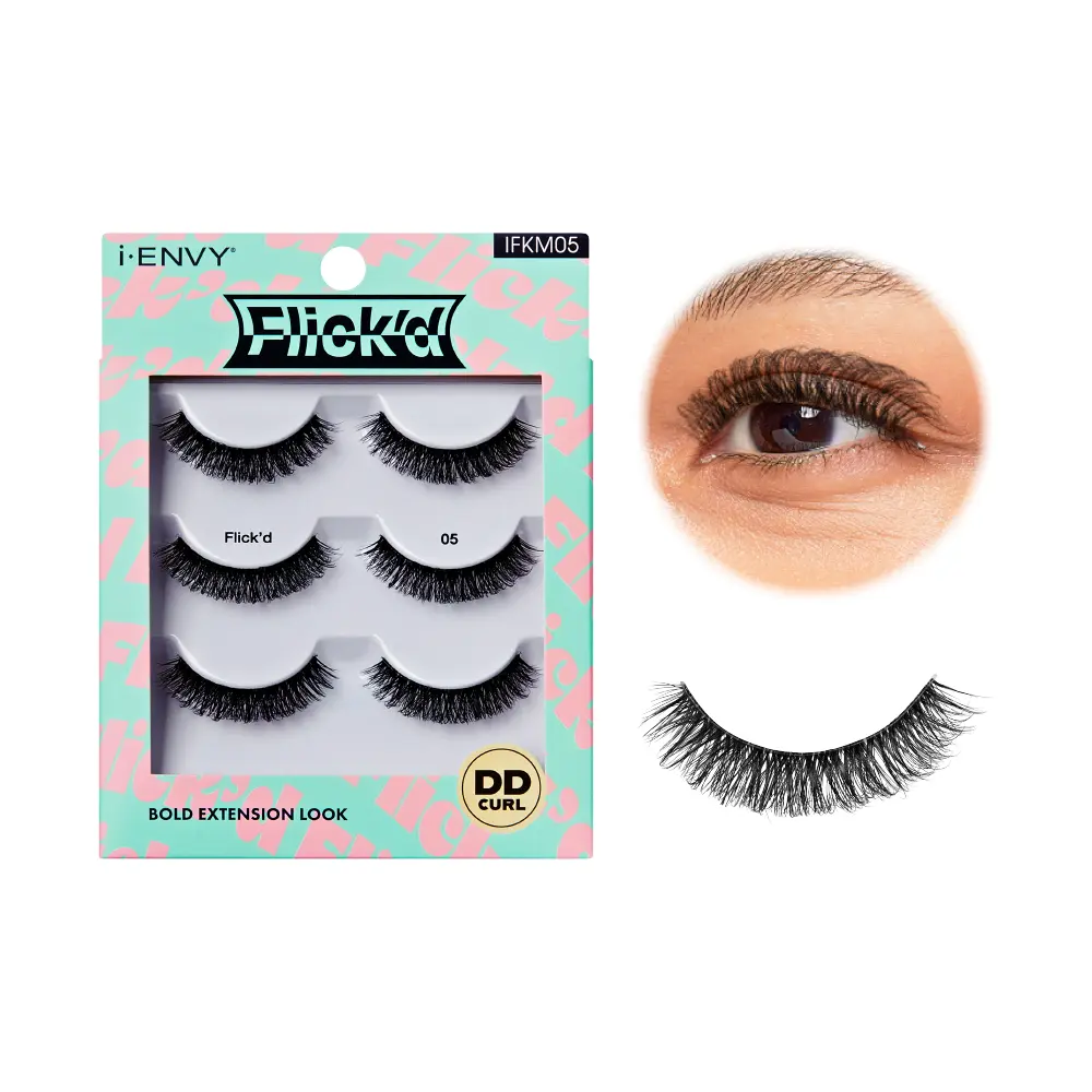 I-ENVY Flick’d LD & DD Curl Strip Lashes – 3 Pairs Fluffy Wispy Multi Pack - Image 7