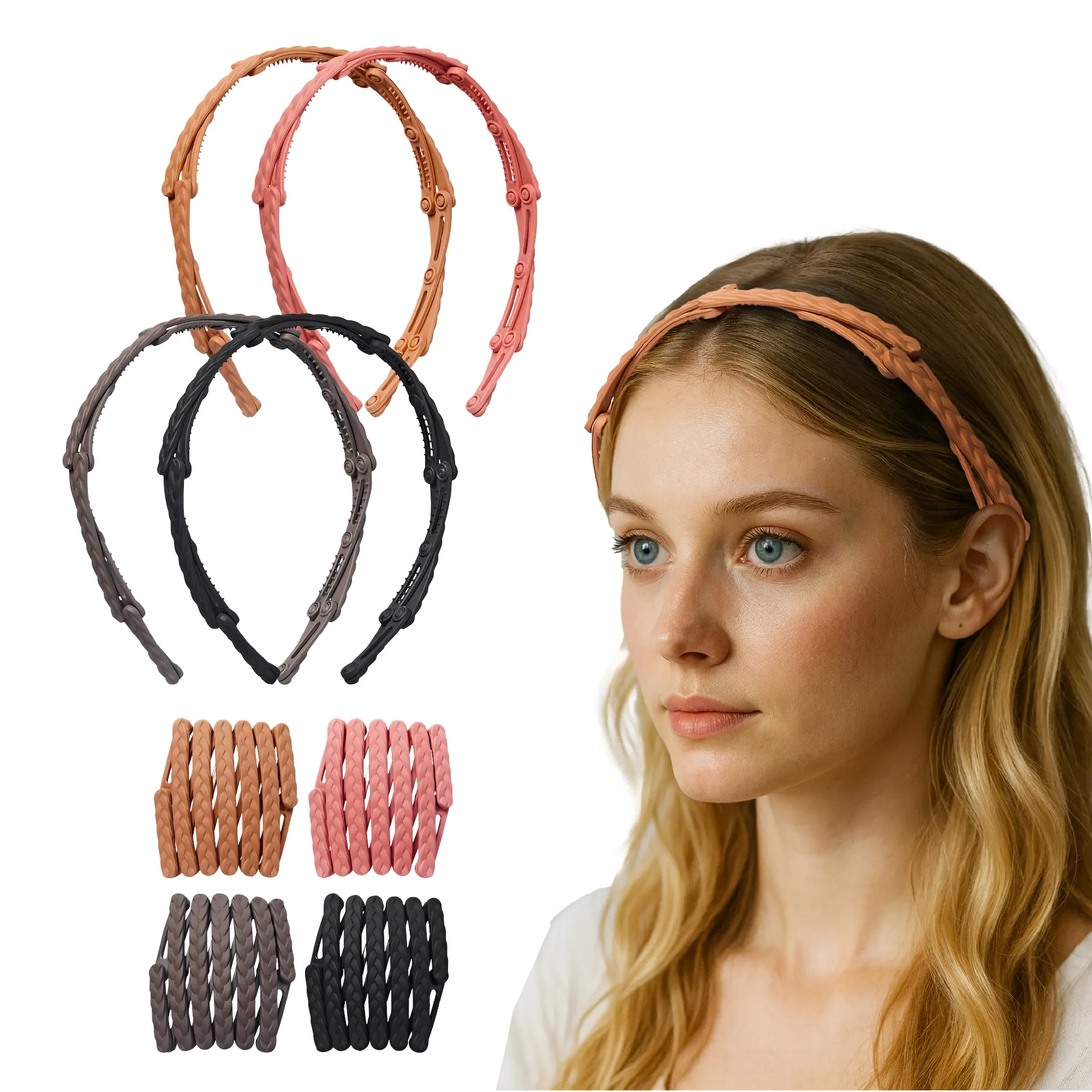 éclat Foldable Headband Set - Lightweight, Adjustable Hair Bands for Daily Styling - Image 10