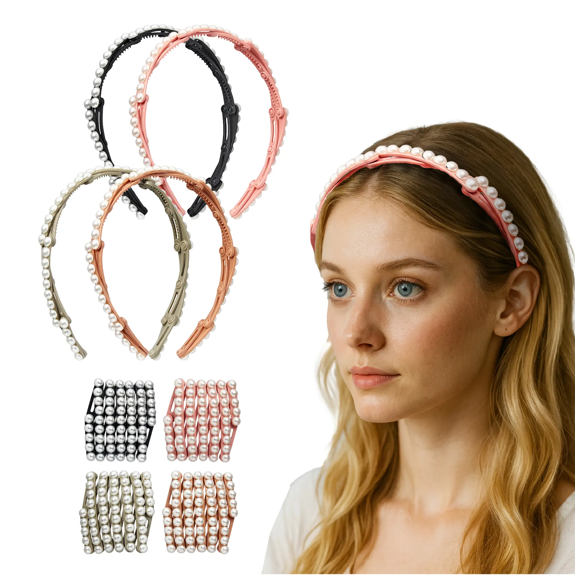 éclat Foldable Headband Set - Lightweight, Adjustable Hair Bands for Daily Styling - Image 19