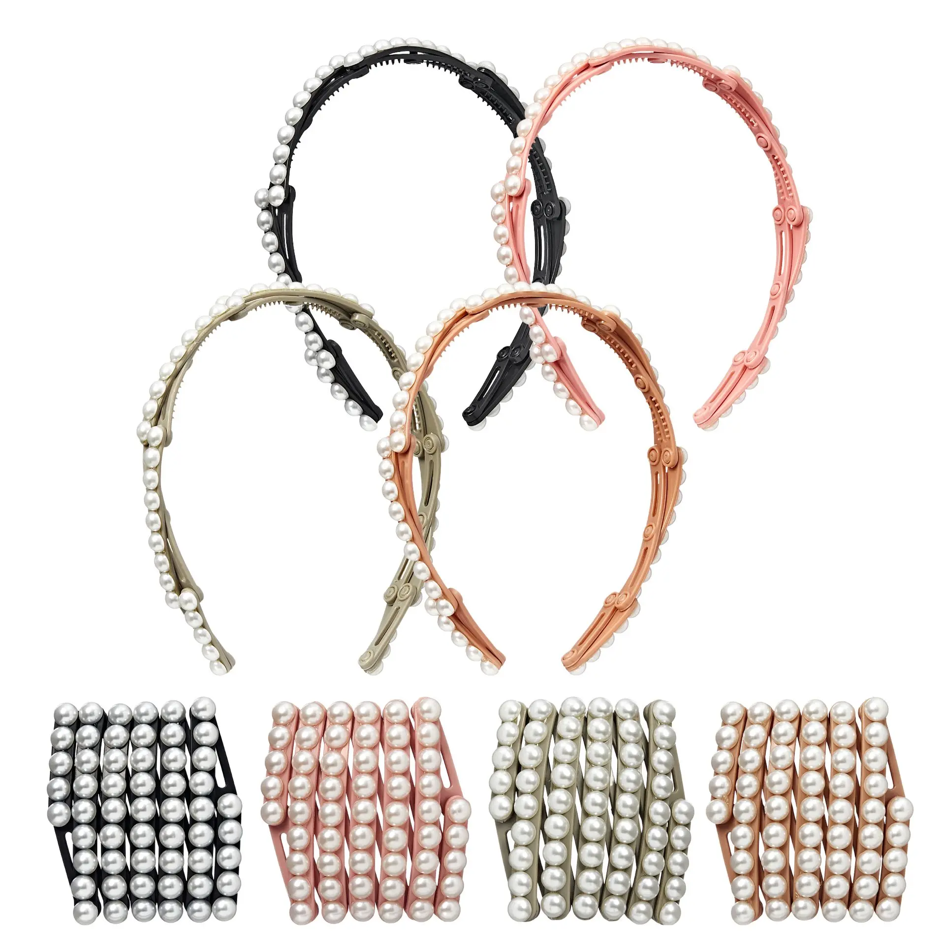 éclat Foldable Headband Set - Lightweight, Adjustable Hair Bands for Daily Styling - Image 26