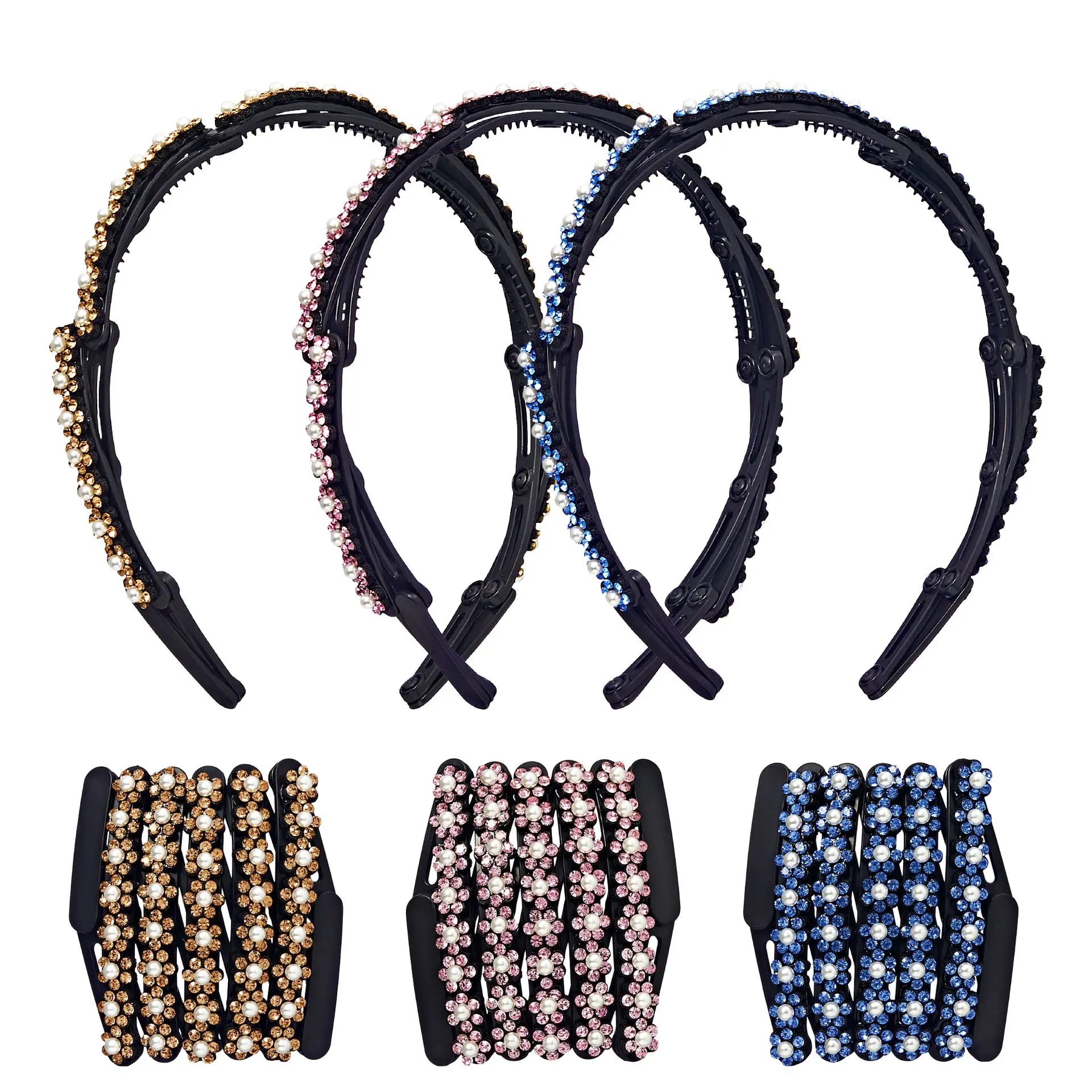 éclat Foldable Headband Set - Lightweight, Adjustable Hair Bands for Daily Styling - Image 53