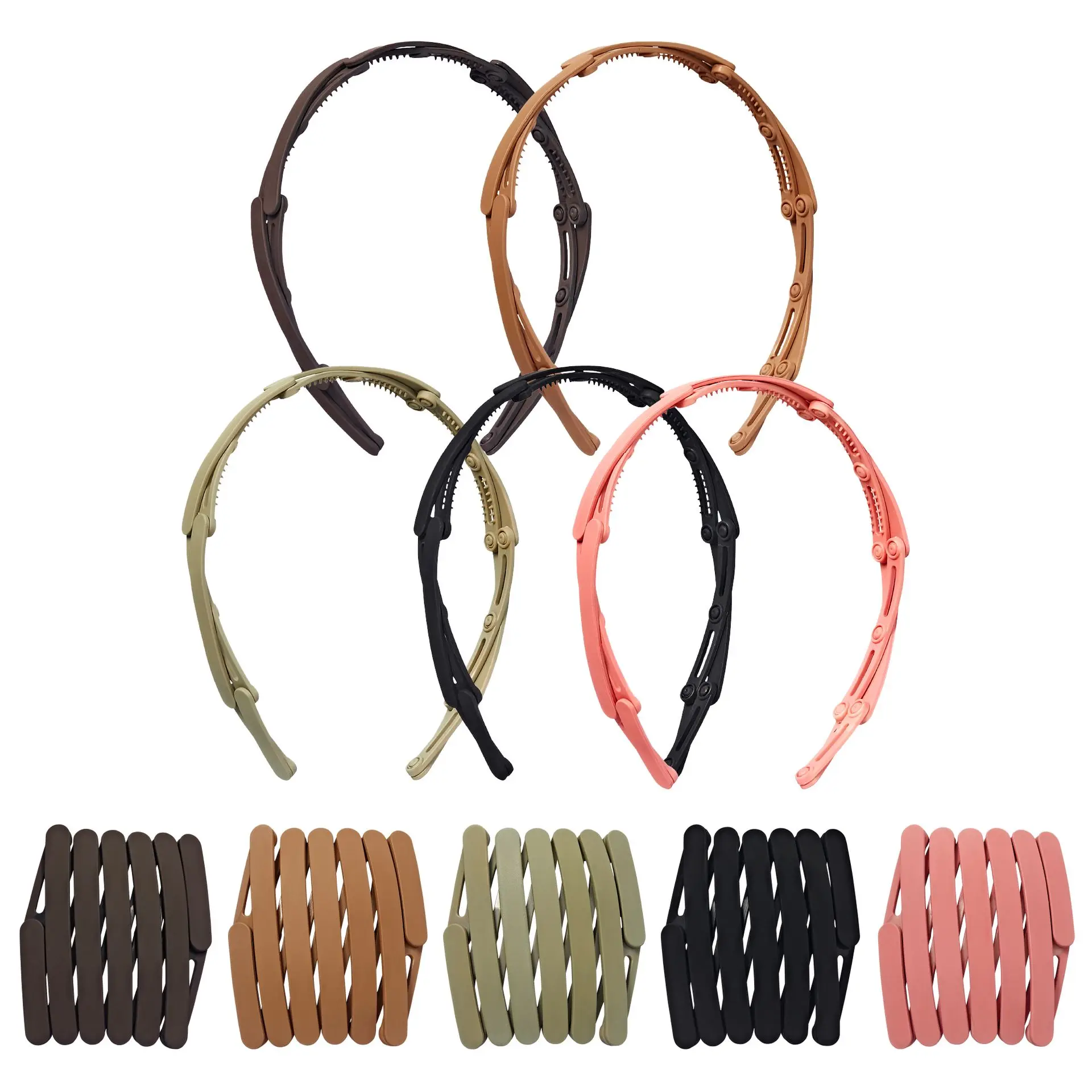 éclat Foldable Headband Set - Lightweight, Adjustable Hair Bands for Daily Styling - Image 8