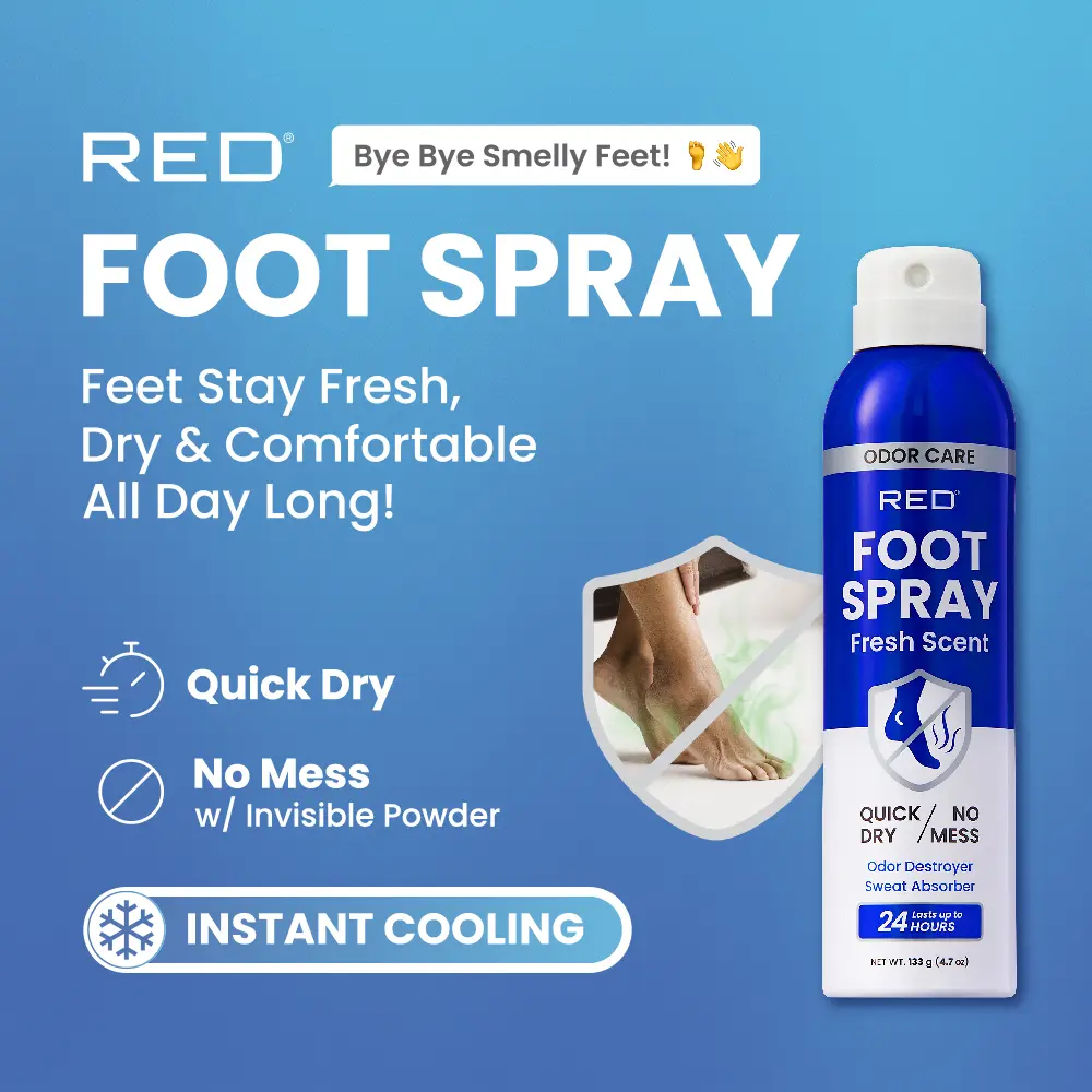 RED by KISS Foot Deodorant Spray – Odor & Sweat Control Foot Spray - Image 2
