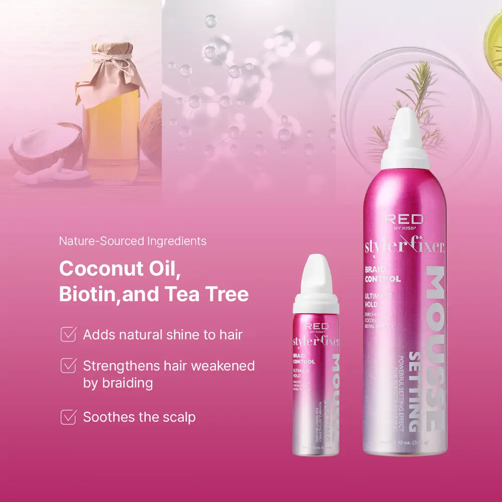 RED by KISS Frizz Control Setting Mousse For Braid And Curls - Image 25