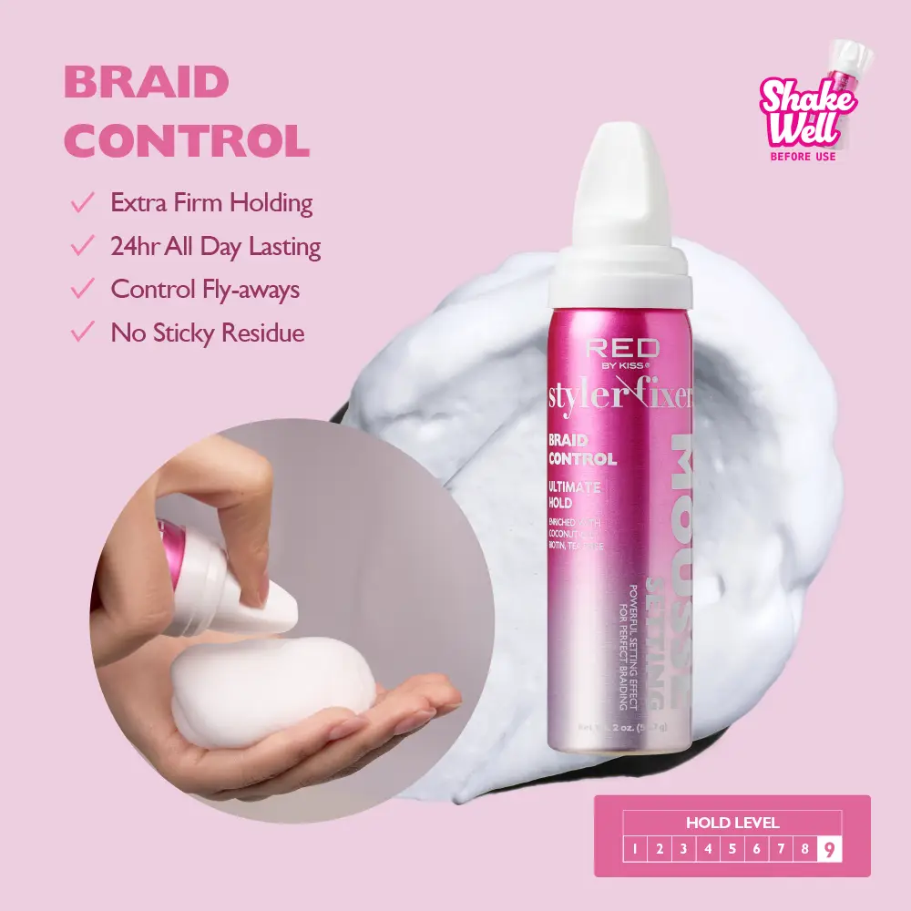 RED by KISS Frizz Control Setting Mousse For Braid And Curls - Image 3