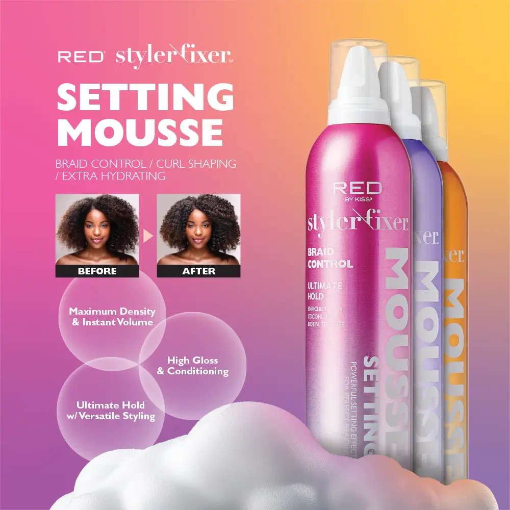 RED by KISS Frizz Control Setting Mousse For Braid And Curls - Image 5
