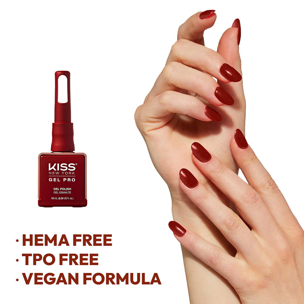 Kiss New York Gel Pro Nail Polish Core Colors - Merlot - Image 5