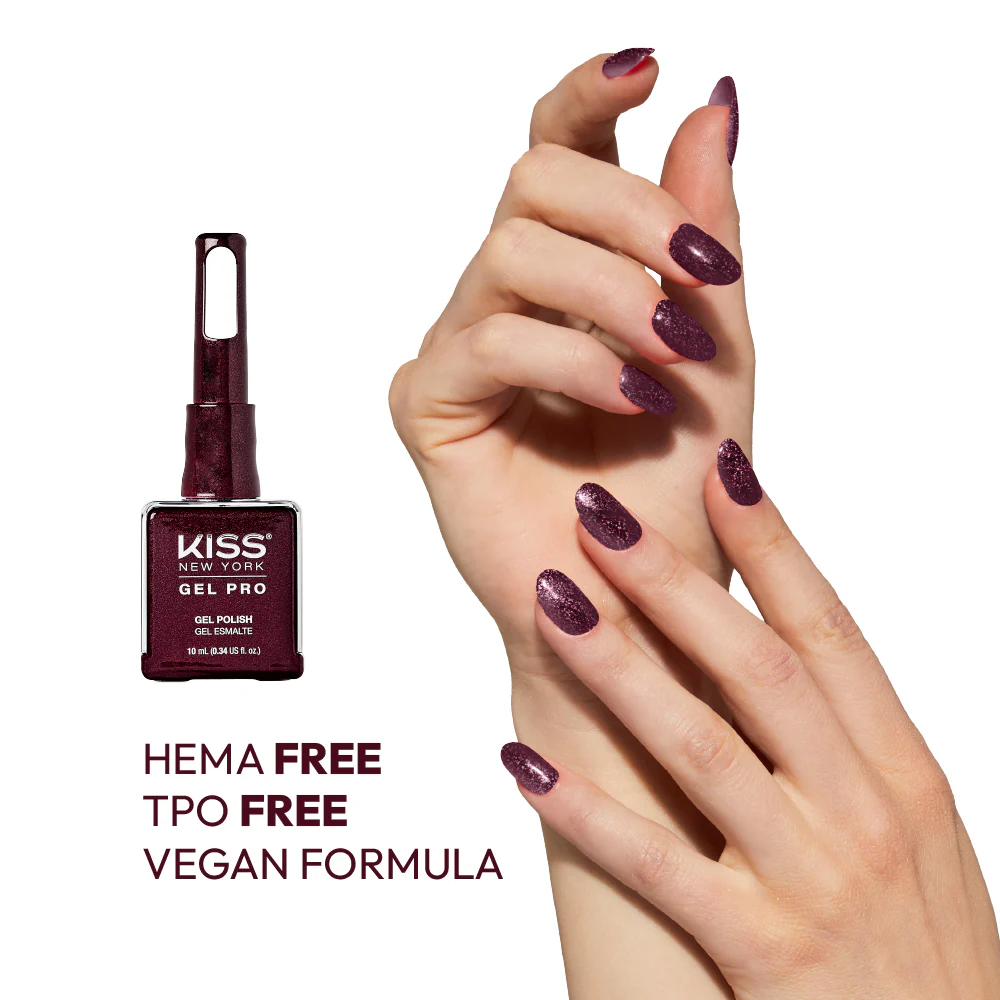 Kiss New York Gel Pro Nail Polish Core Colors - Sparkling Burgundy - Image 2