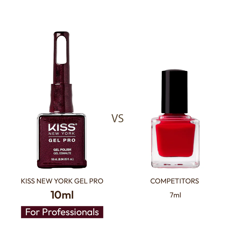 Kiss New York Gel Pro Nail Polish Core Colors - Sparkling Burgundy - Image 4