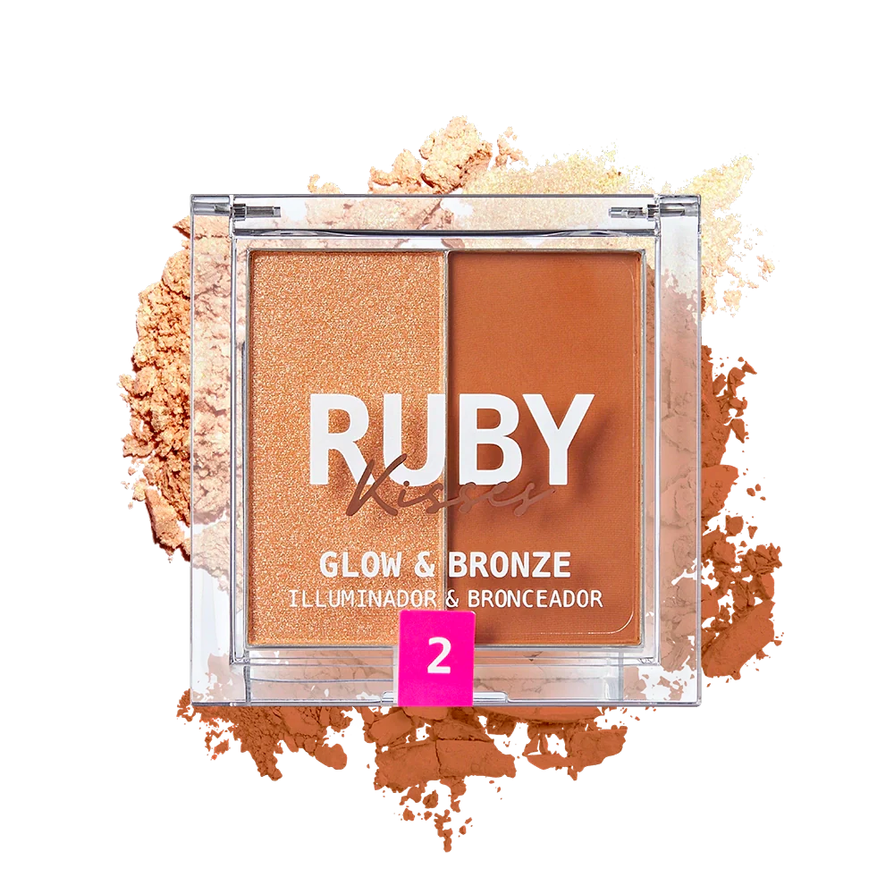 Ruby Kisses Glow & Bronze Highlighter Bronzer Duo - Image 2